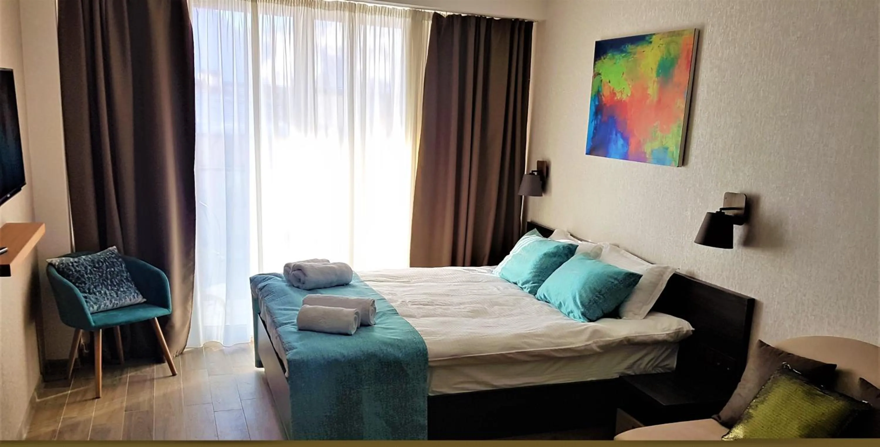 Photo of the whole room, Bed in New Gudauri Loft II studio 553
