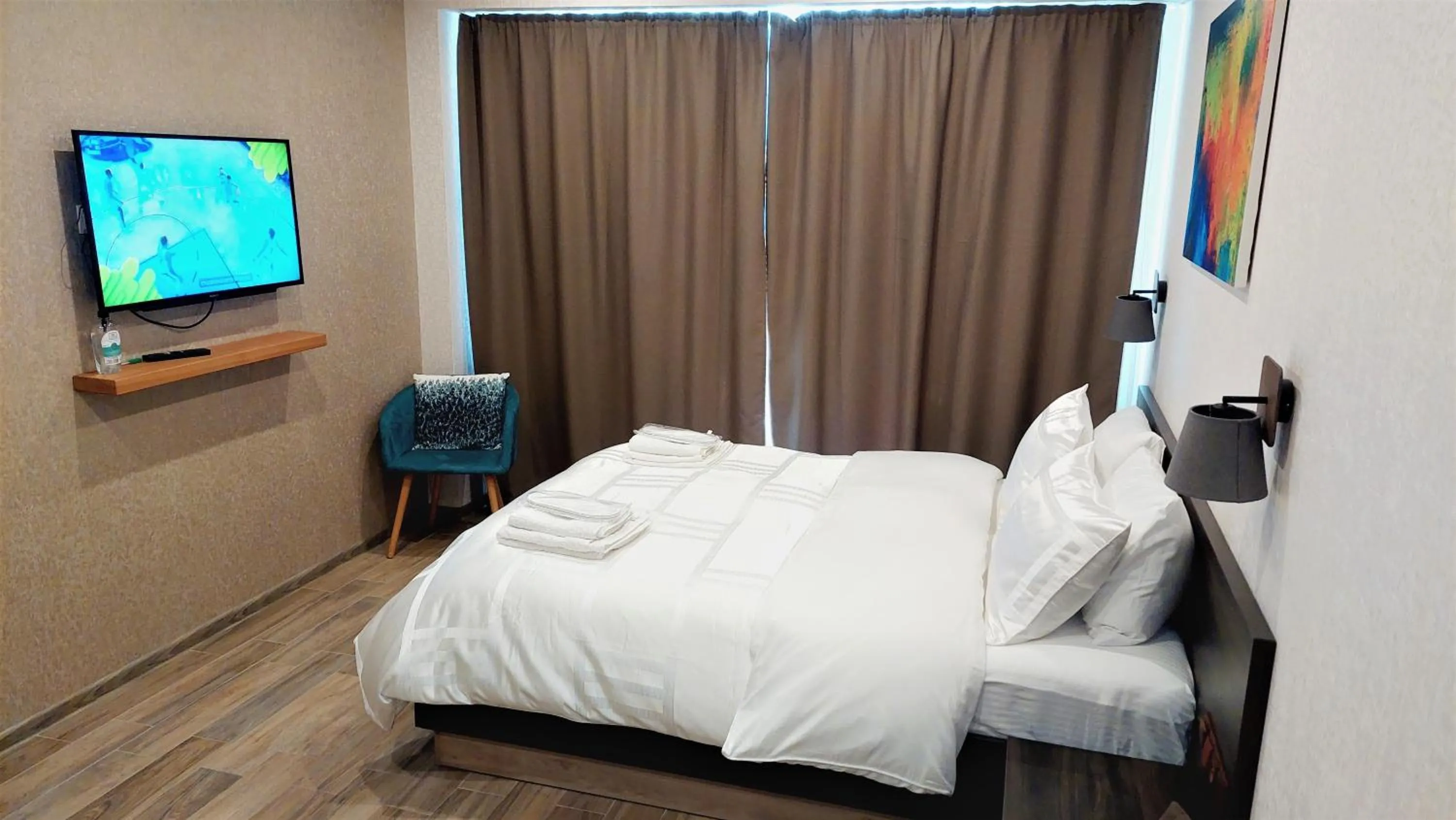 Photo of the whole room, Bed in New Gudauri Loft II studio 553