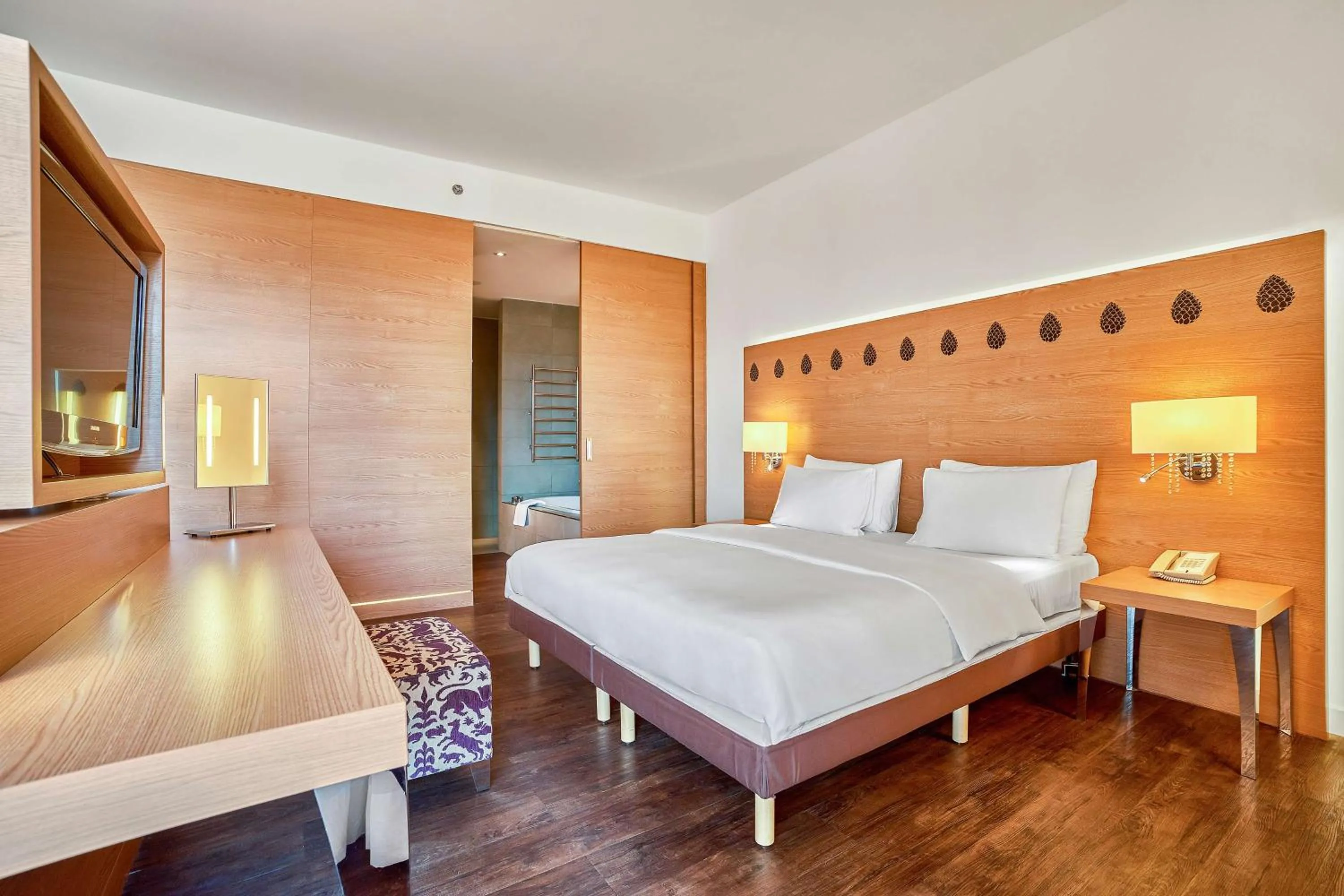 Bathroom, Bed in Radisson Blu Resort Bukovel