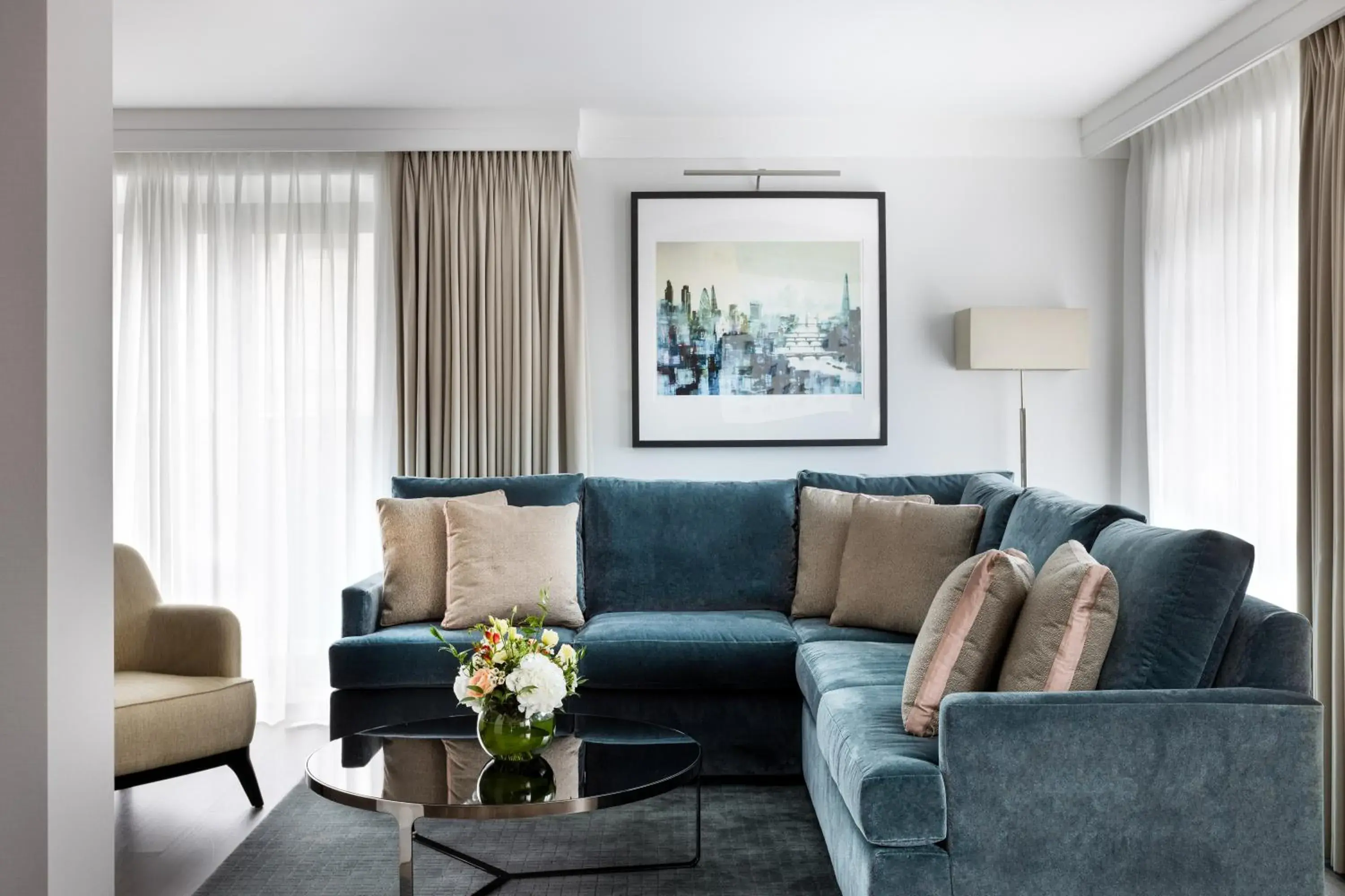 Living room in 15 Basil Street Knightsbridge, Luxury Serviced Apartments Living room in 15 Basil Street Knightsbridge, Luxury Serviced Apartments