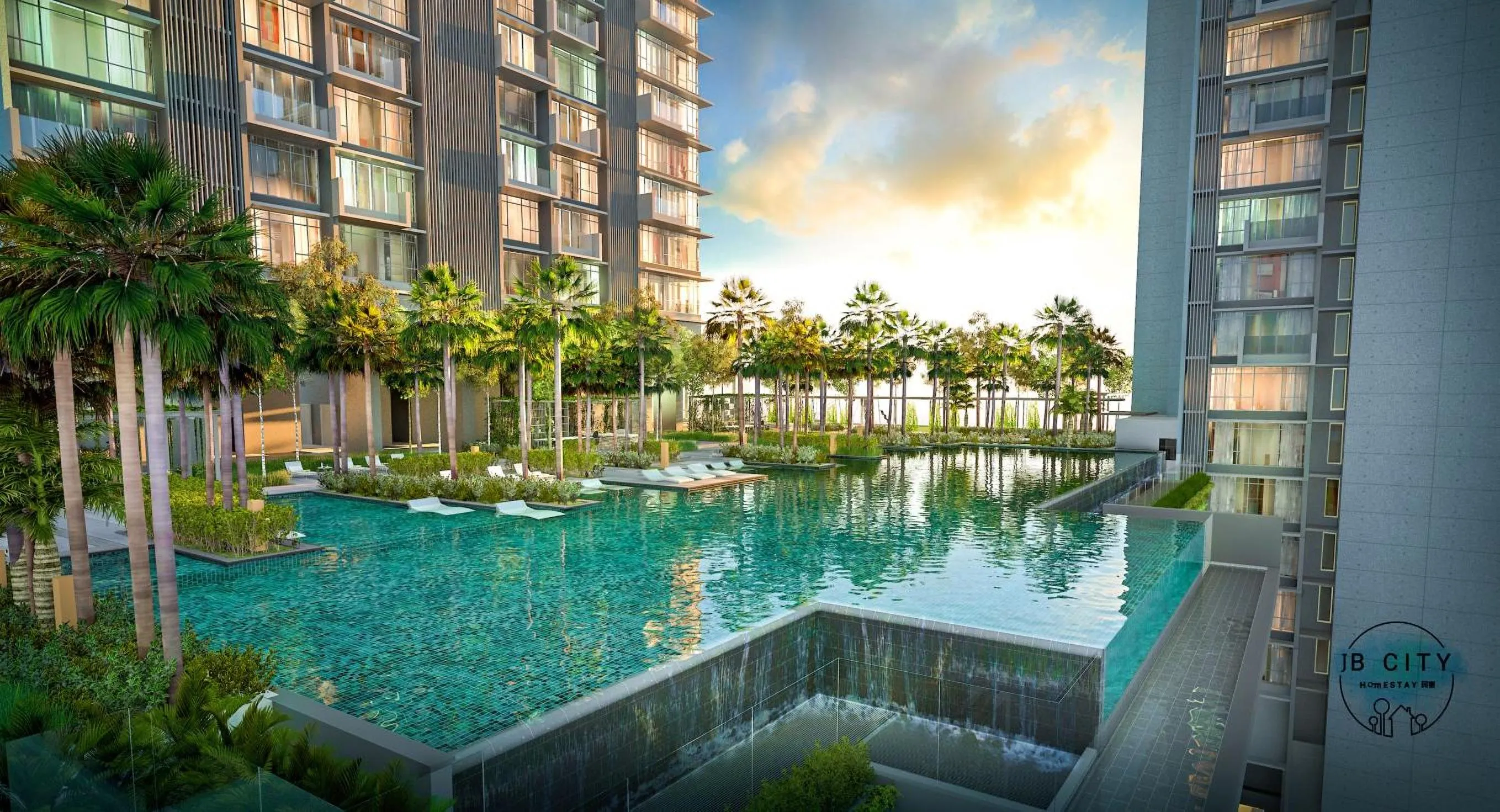 Swimming pool in Grand Medini Suites by RR JBcity