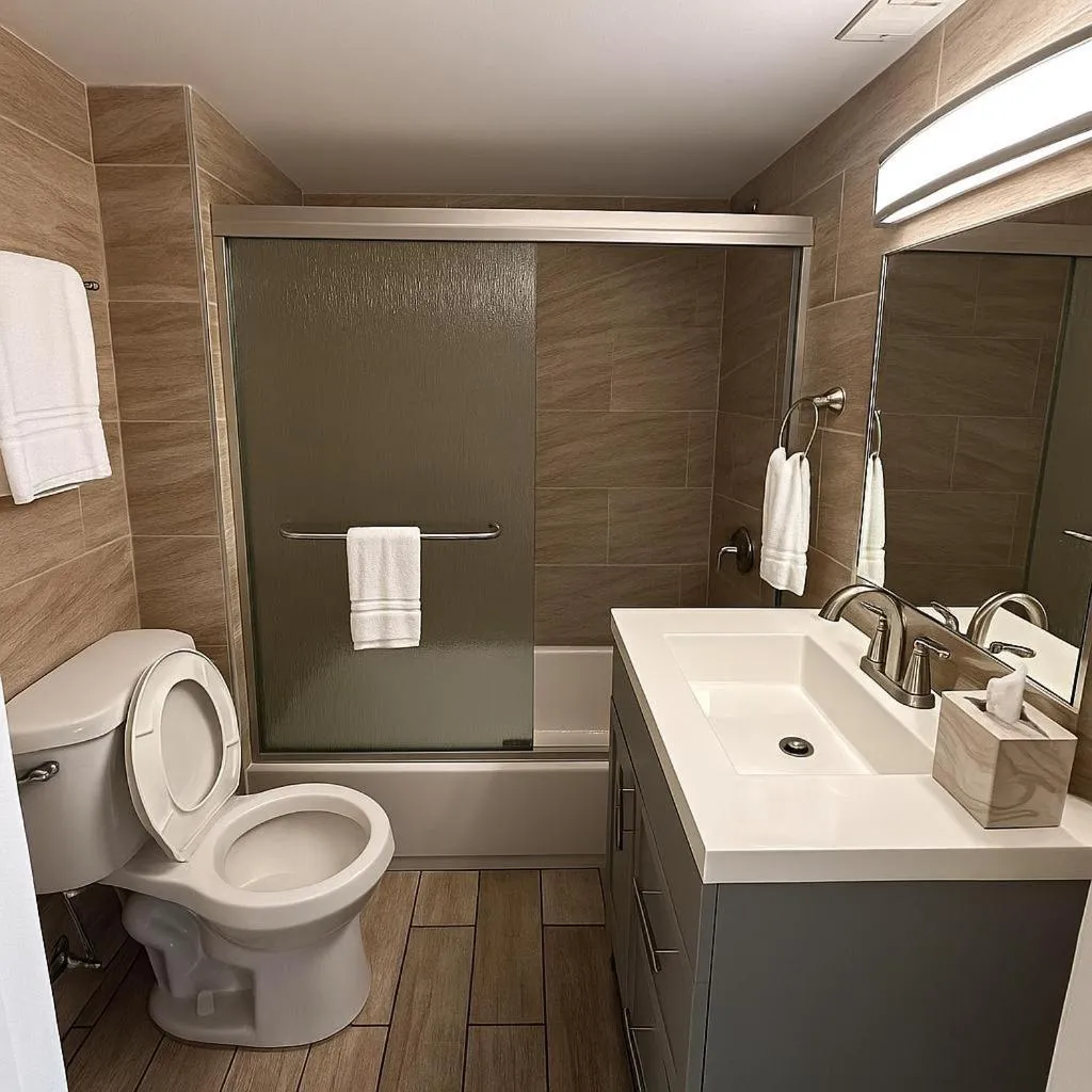 Bathroom in Atlantic Breeze Motel & Apartments