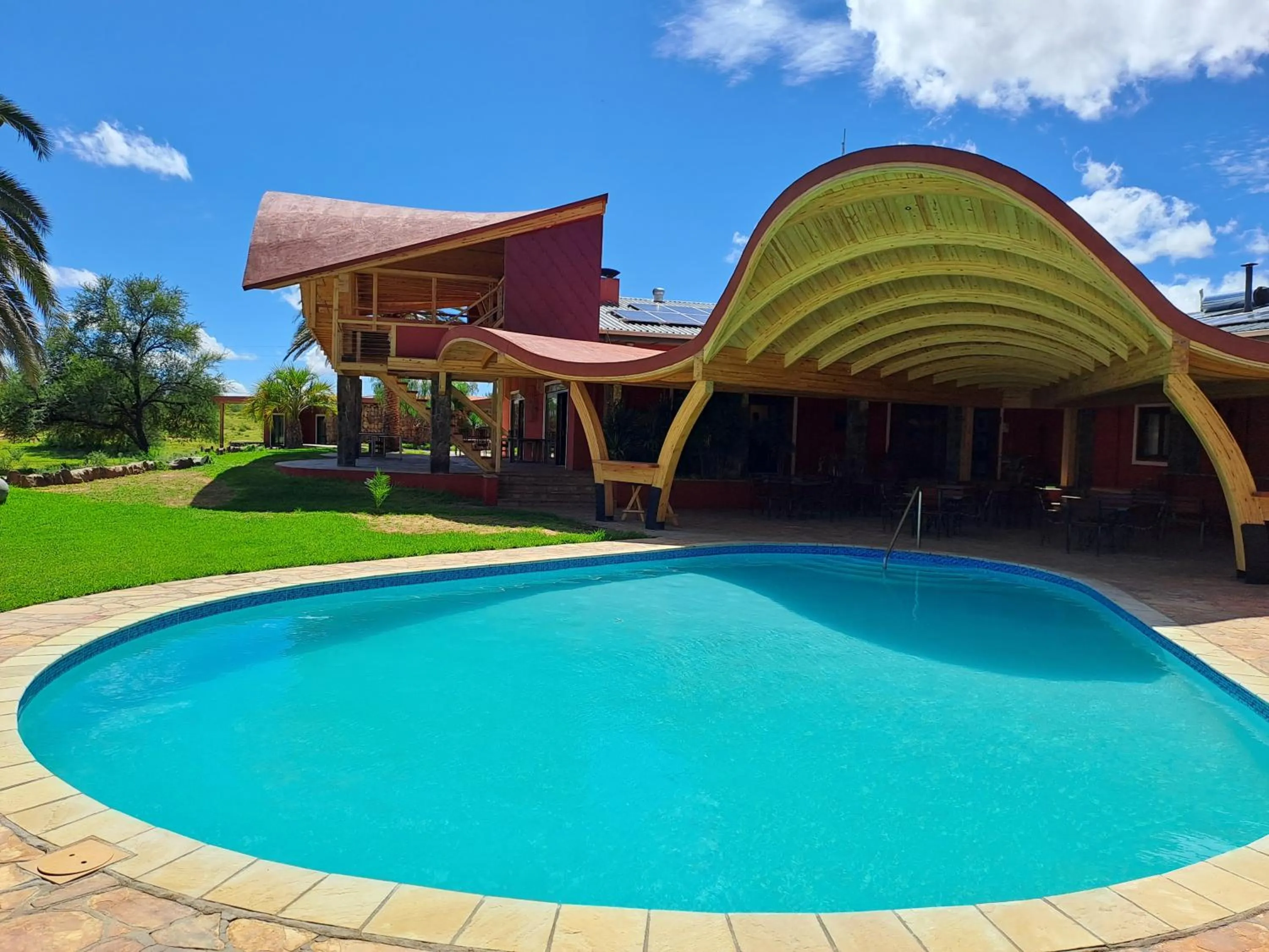 Pool view in Auas Safari Lodge