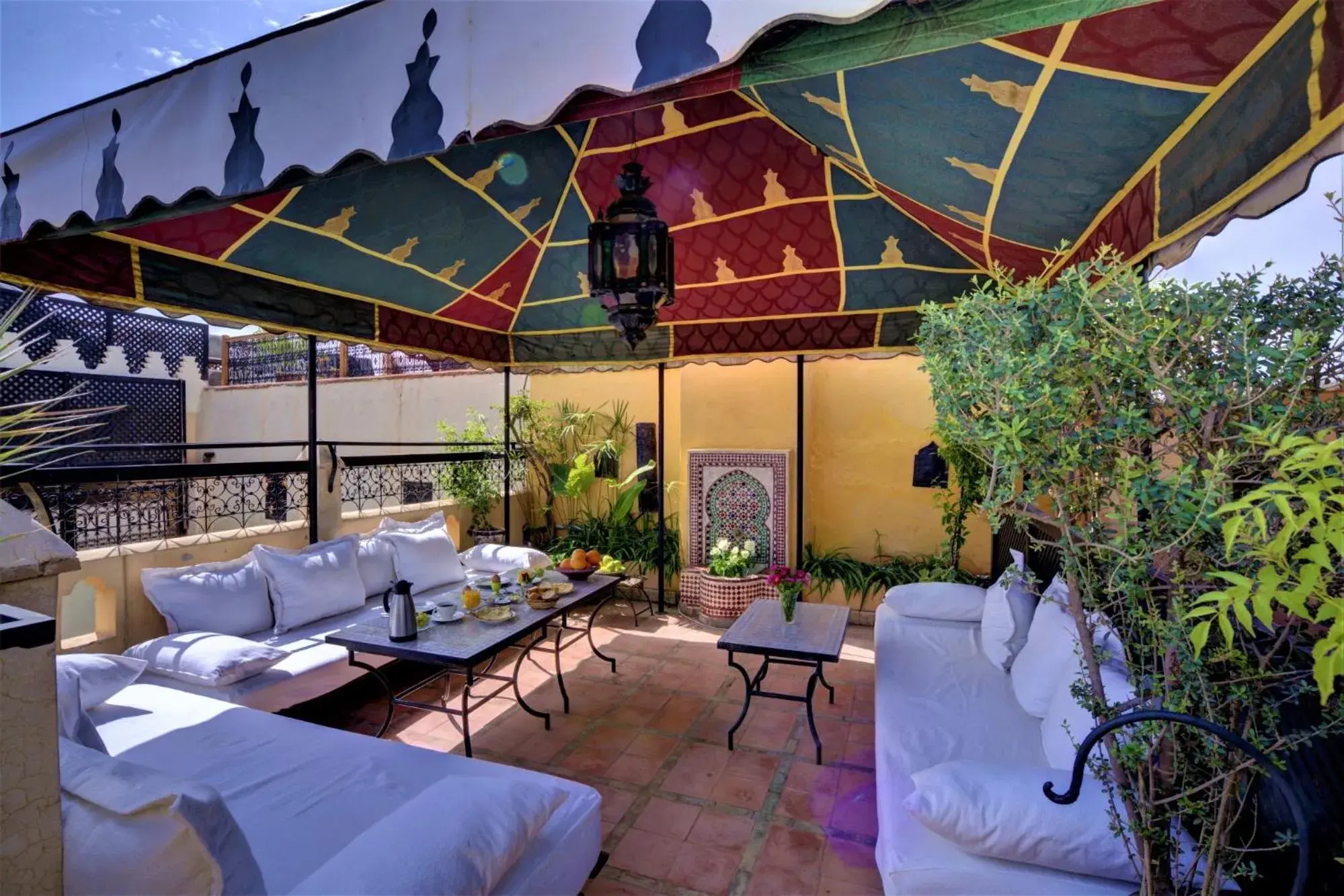 Balcony/Terrace, Restaurant/Places to Eat in Riad Dar El Souk