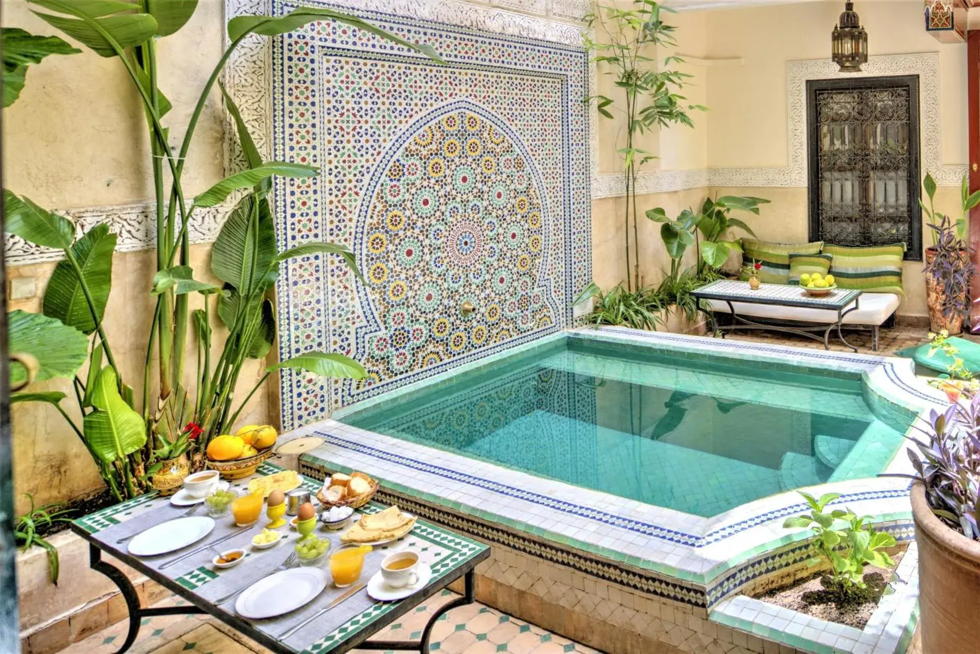 Patio, Swimming Pool in Riad Dar El Souk