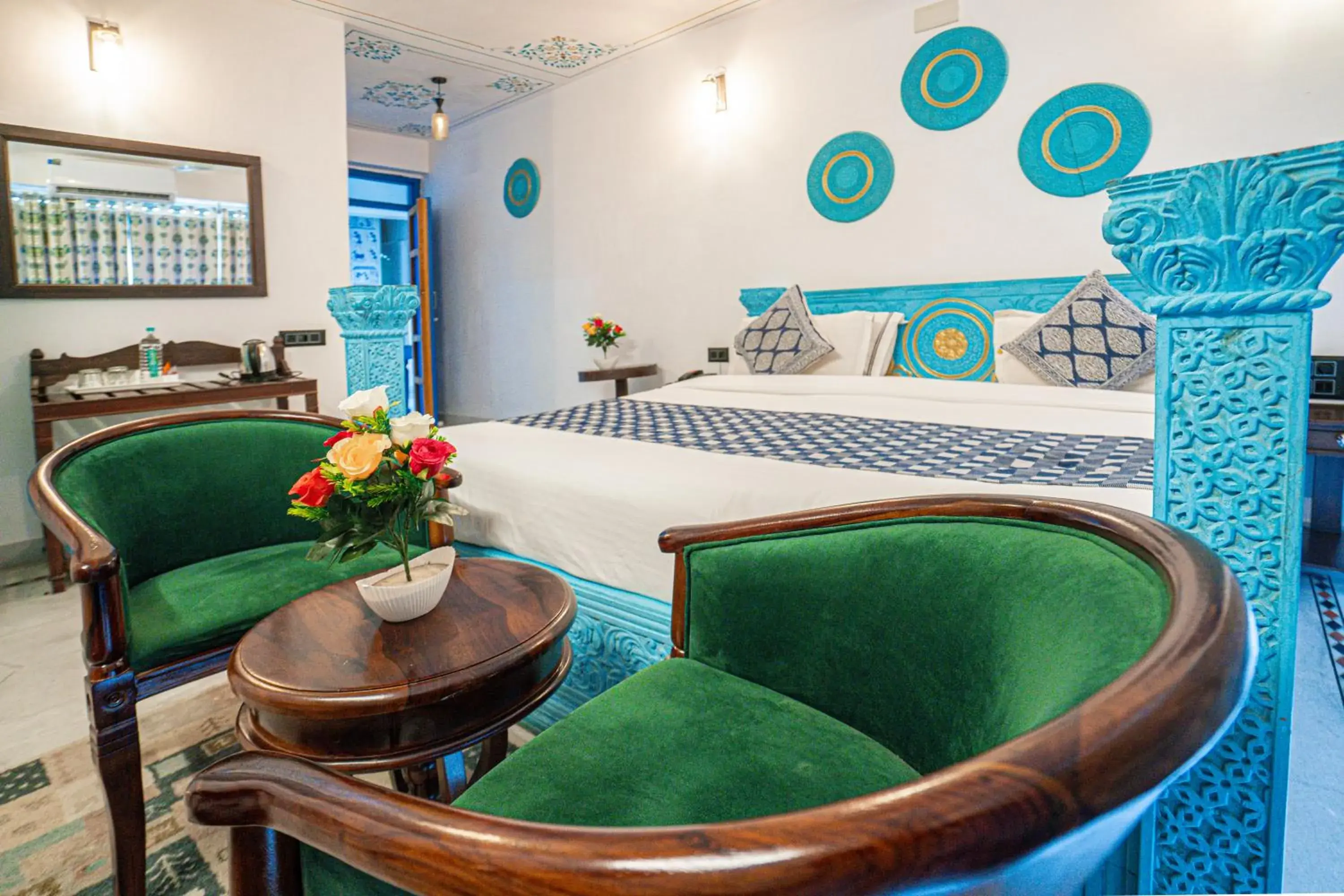 Bed in The Lake View Hotel- On Lake Pichola Bed in The Lake View Hotel- On Lake Pichola