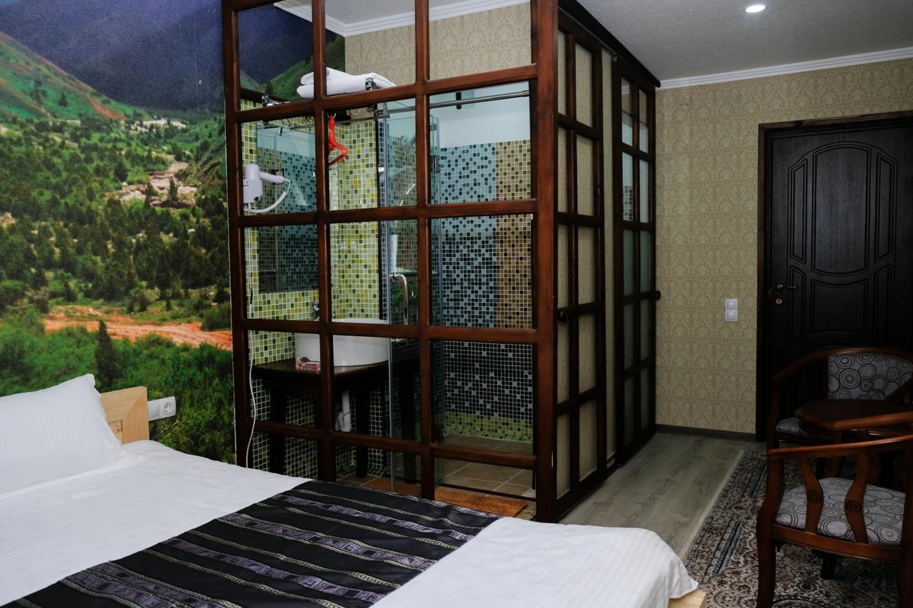 Shower, Bed in Eco House