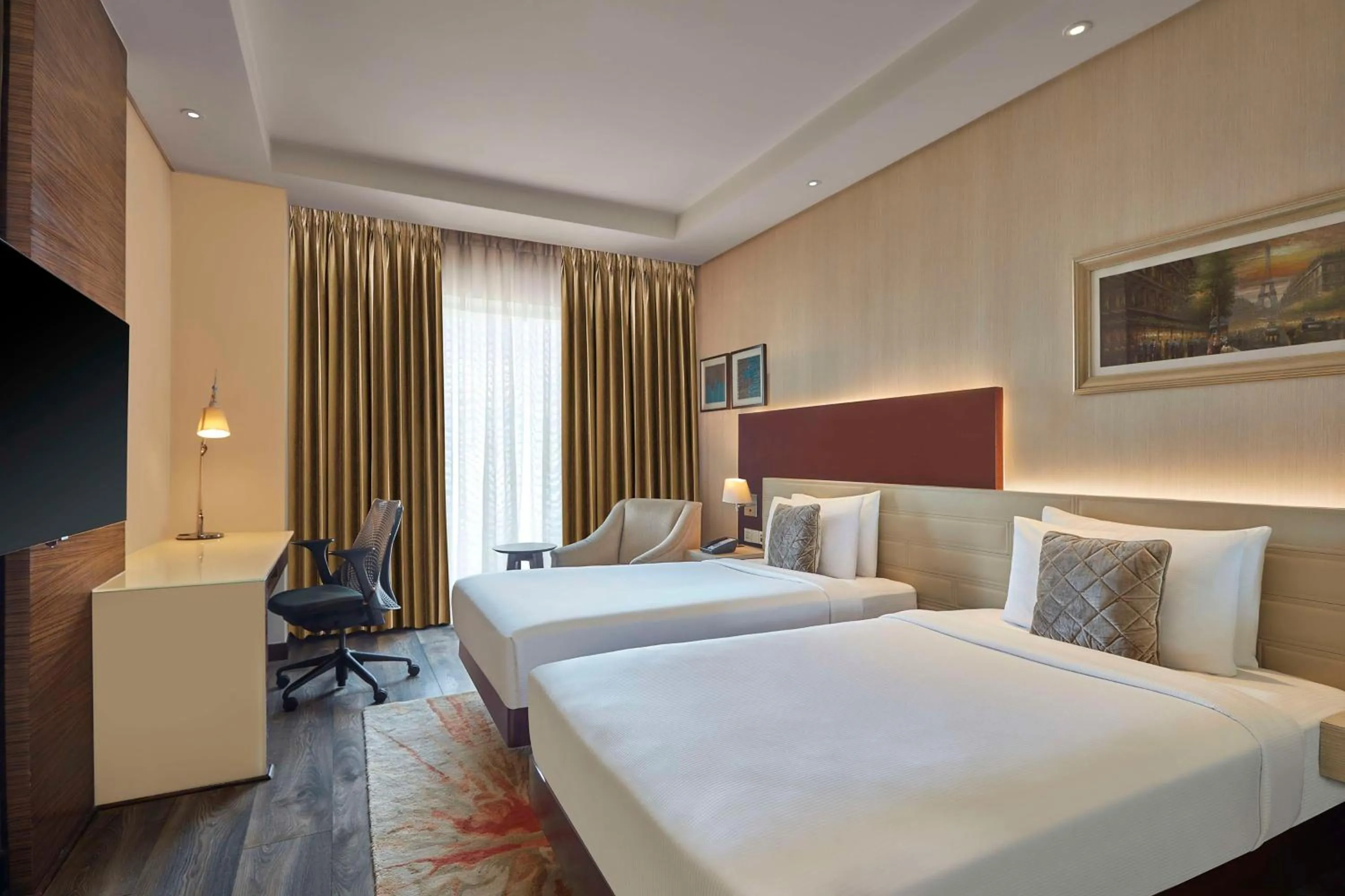 Bedroom, Bed in DoubleTree by Hilton Gurugram Baani Square