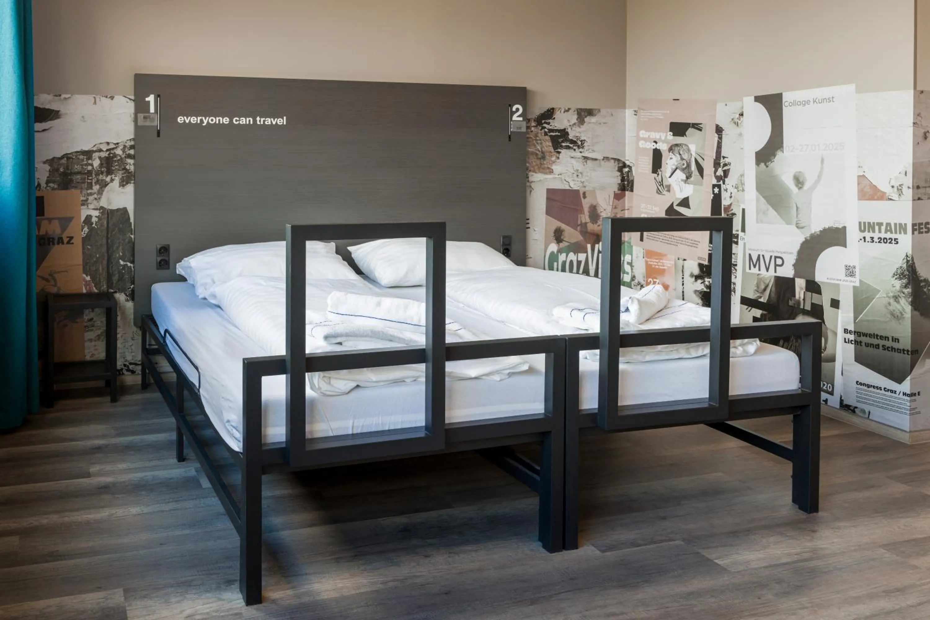 Bed in a&o Graz Hauptbahnhof