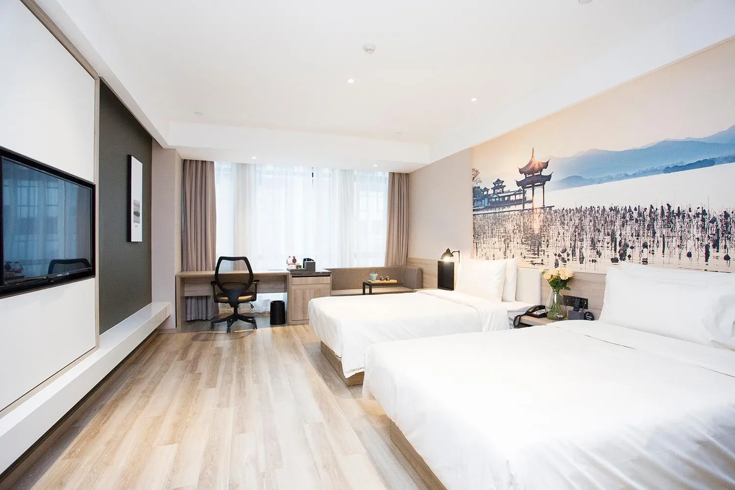 Photo of the whole room, Bed in Atour Hotel Hangzhou Jinsha Lake