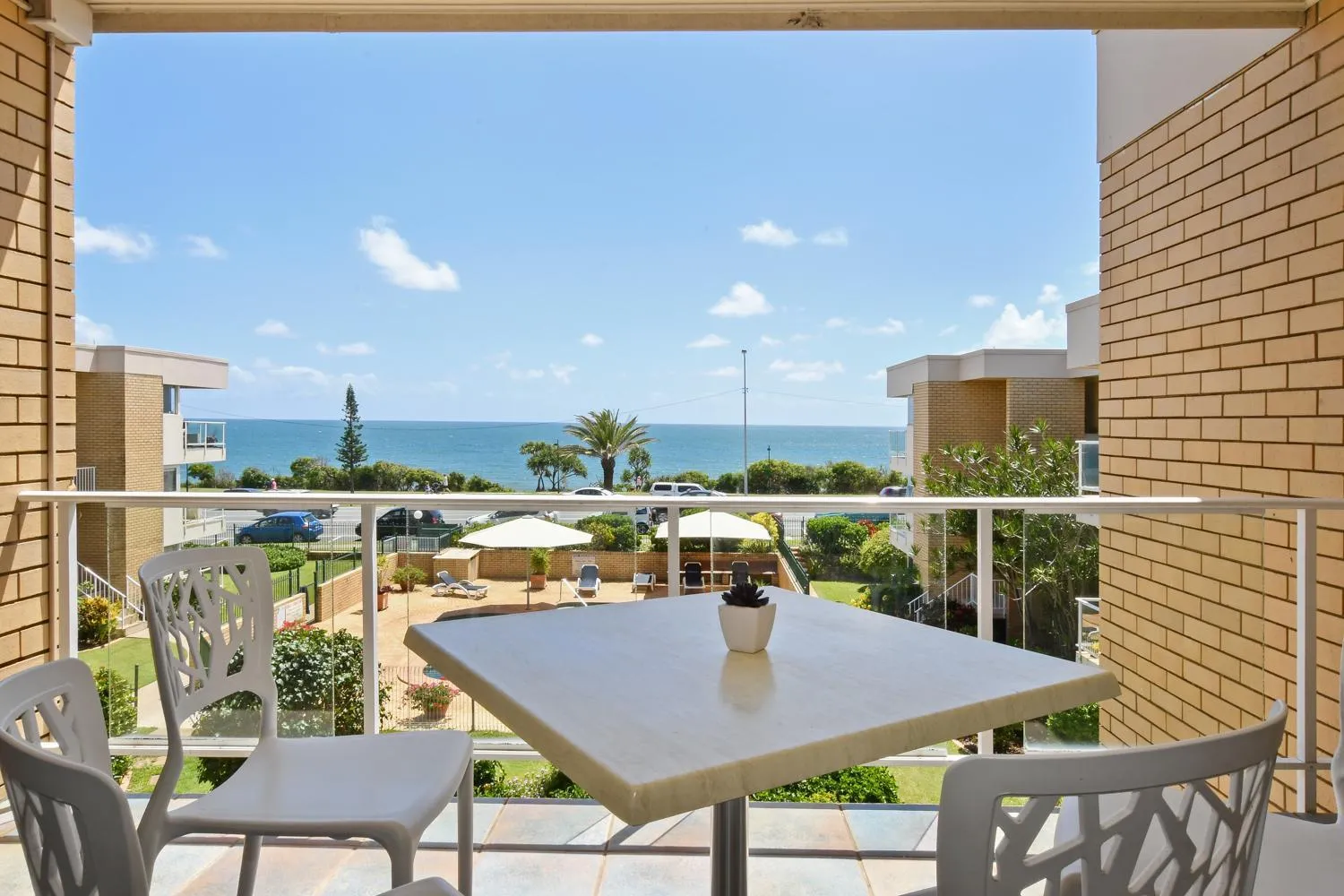 Patio in 2 Bedroom Top Floor Unit - Ocean Views and Pool- Headlands Resort