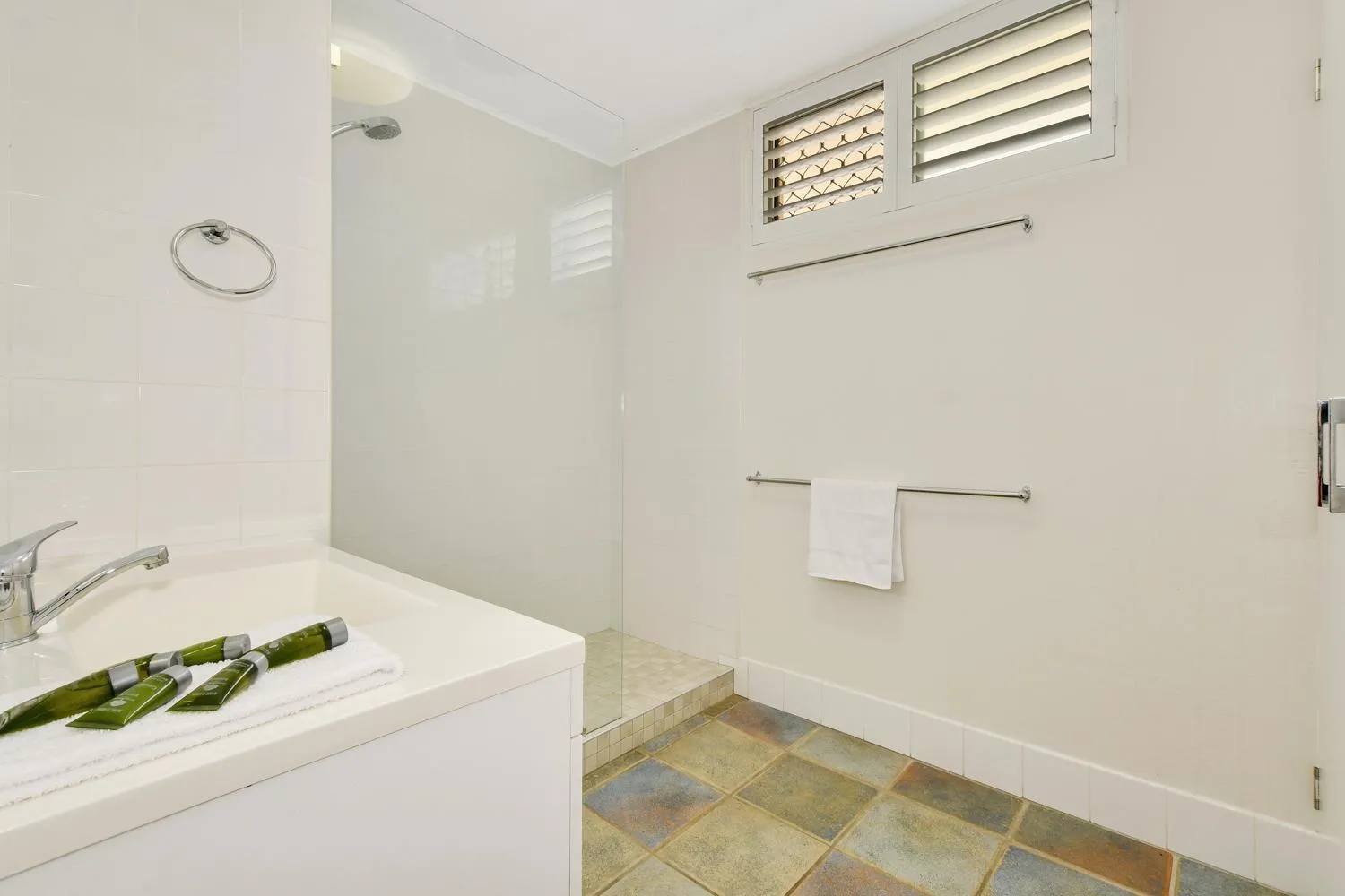 Shower in 2 Bedroom Top Floor Unit - Ocean Views and Pool- Headlands Resort