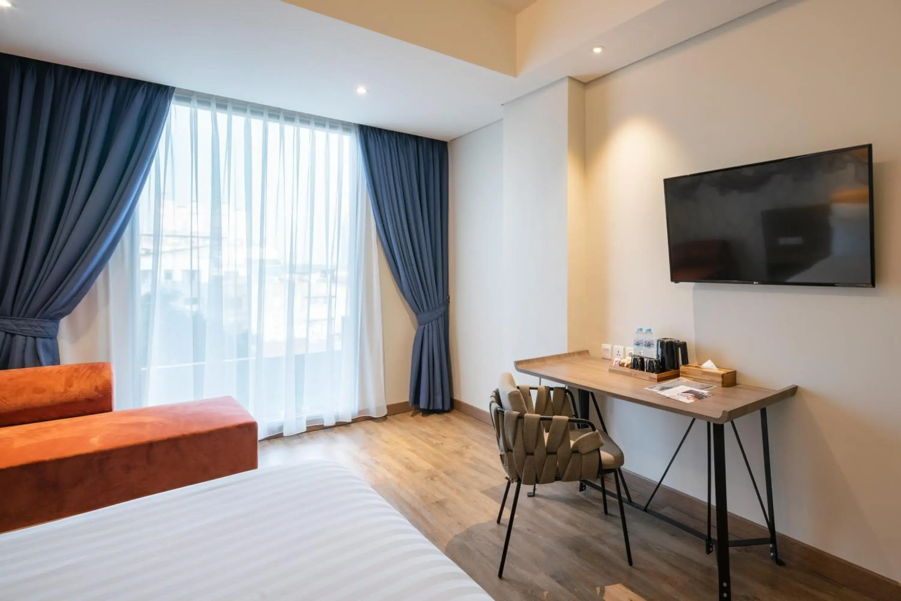 TV and multimedia, Bed in Luminor Hotel Jakarta Kota By WH TV and multimedia, Bed in Luminor Hotel Jakarta Kota By WH