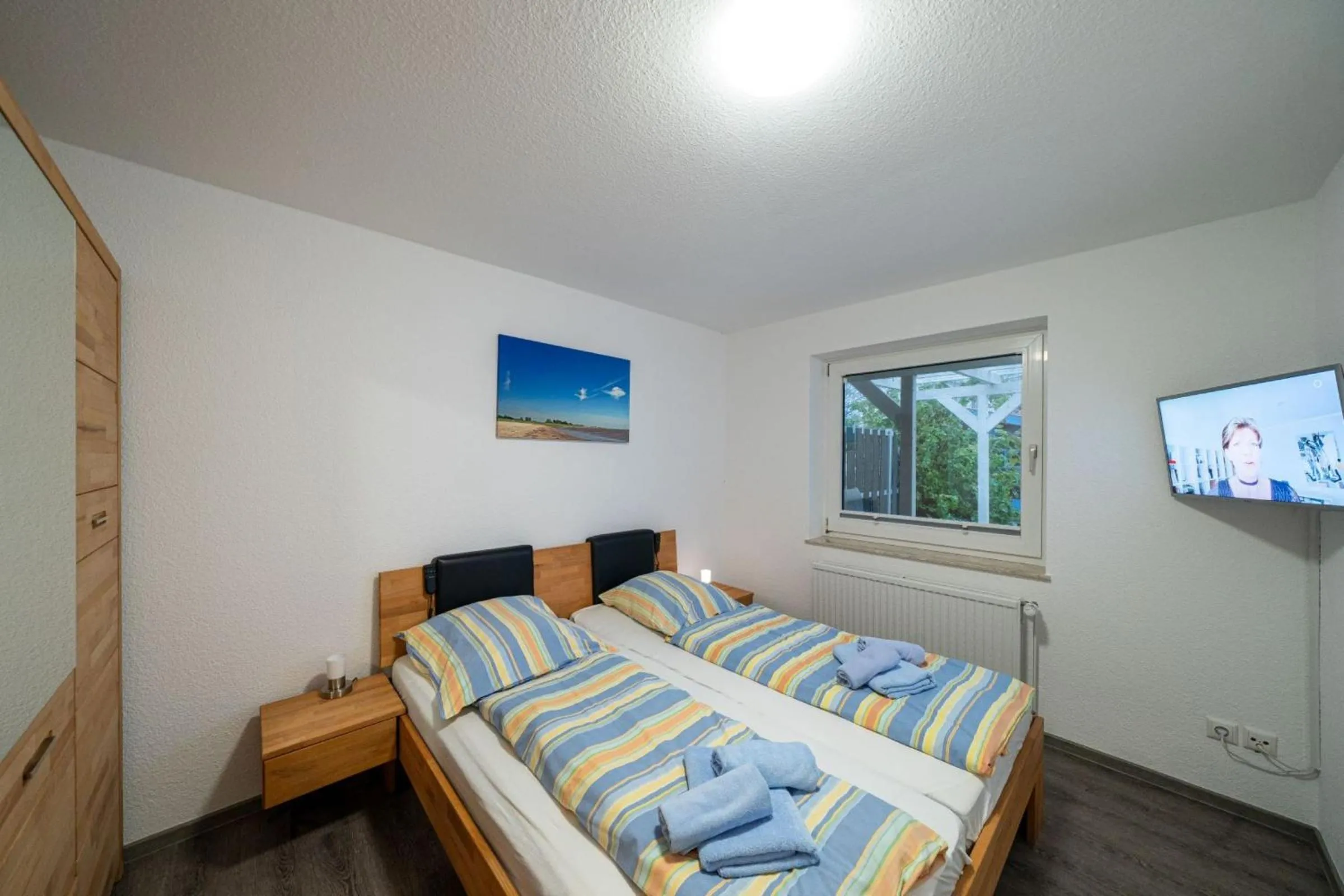 Bedroom, Bed in Ferienhaus Seestern I