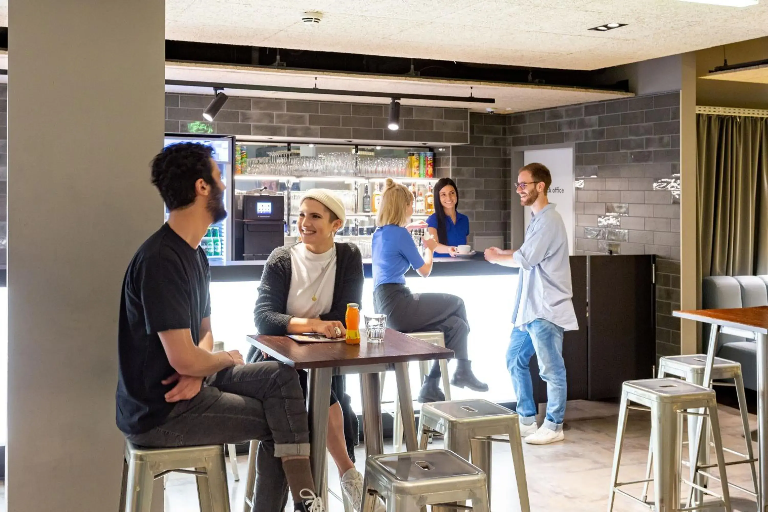 Lounge or bar in a&o Wien Hauptbahnhof Lounge or bar in a&o Wien Hauptbahnhof