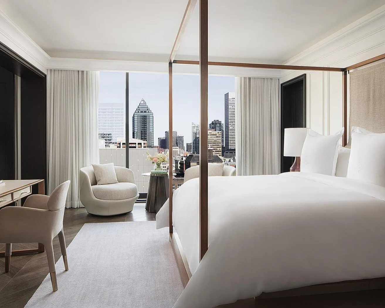 Bed in Four Seasons Hotel Montreal