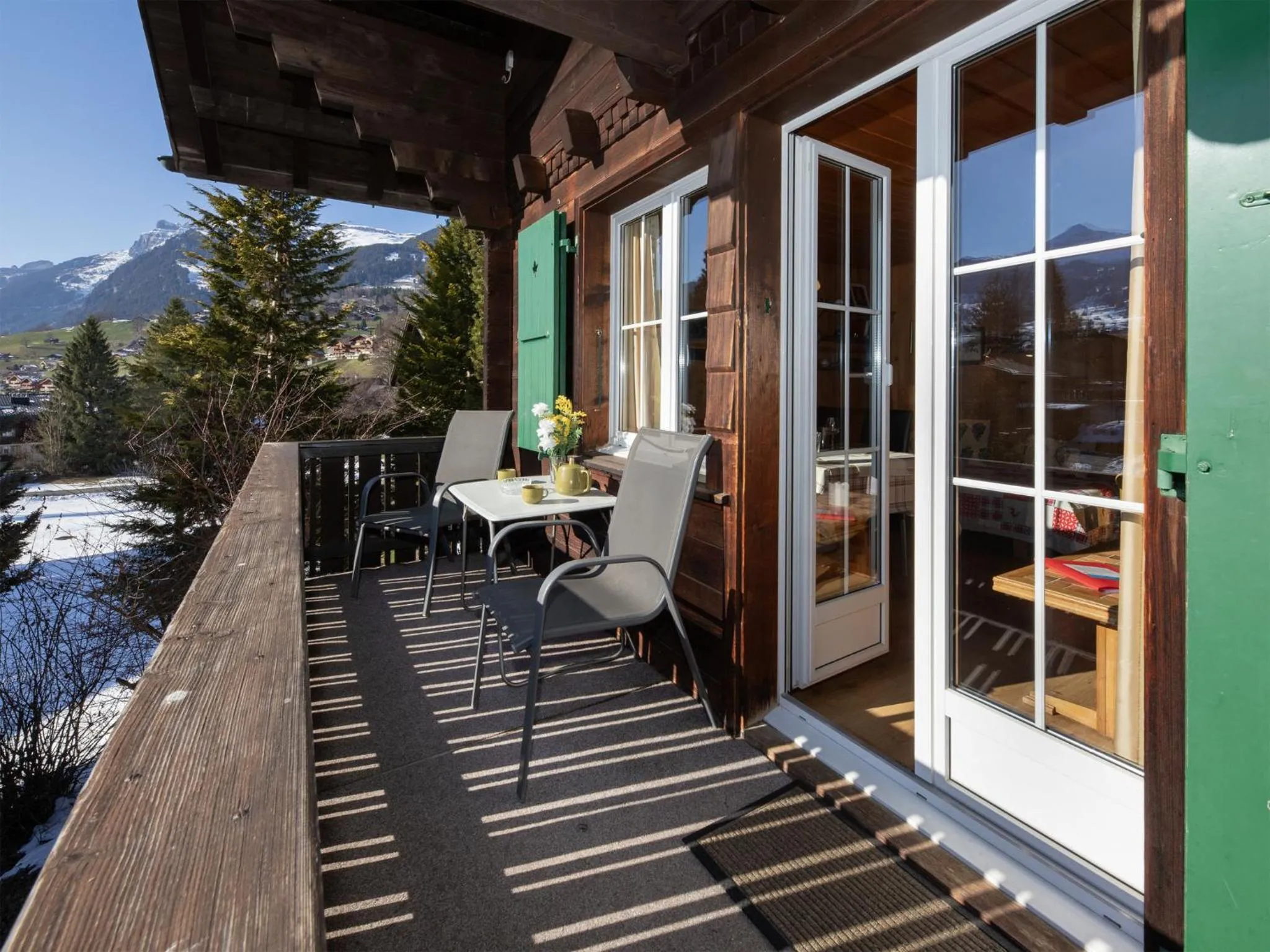 Balcony/Terrace in Apartment Chalet Spassvogel by Interhome