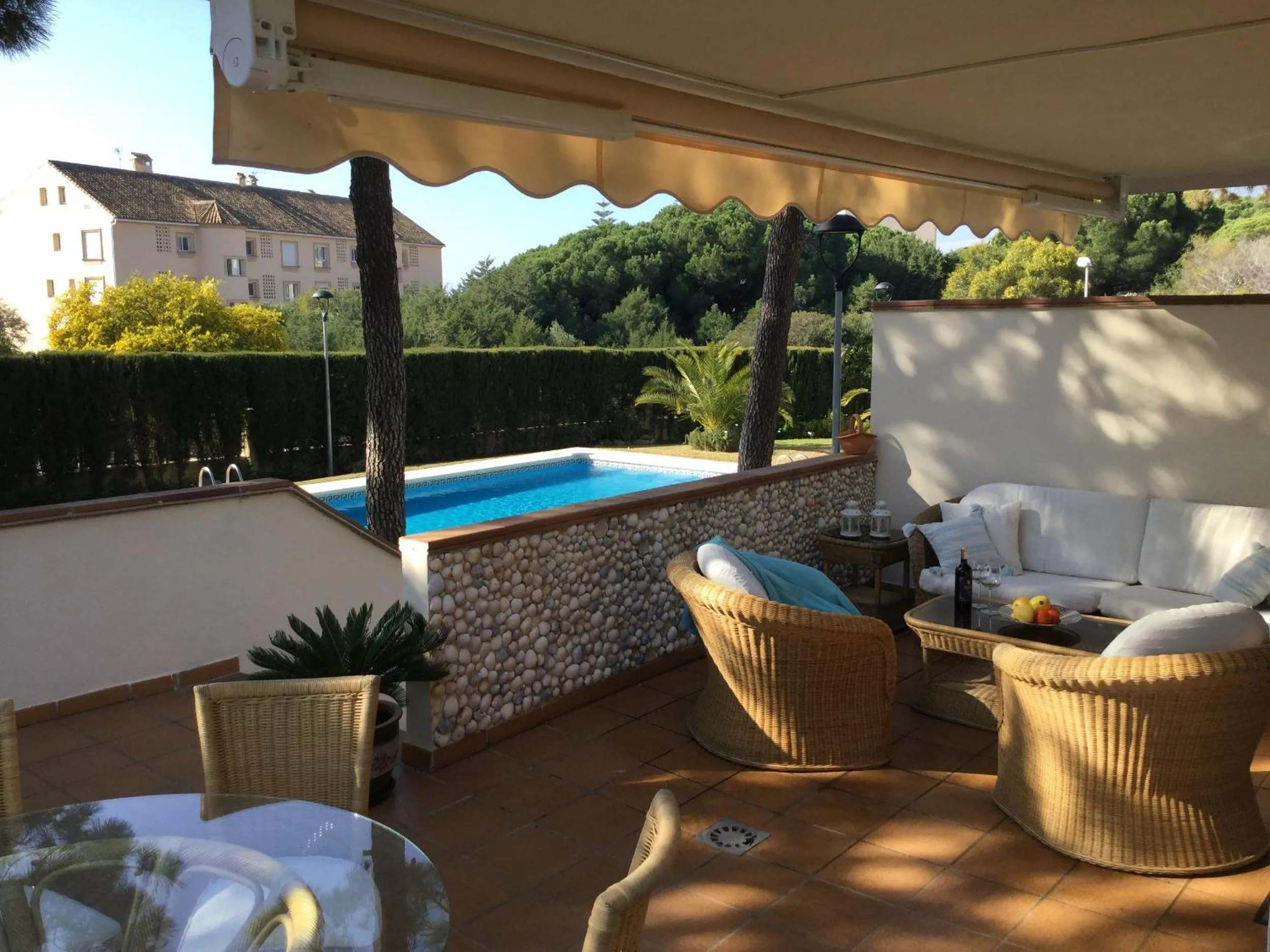 Balcony/Terrace in Very nice family apartment, direct pool access
