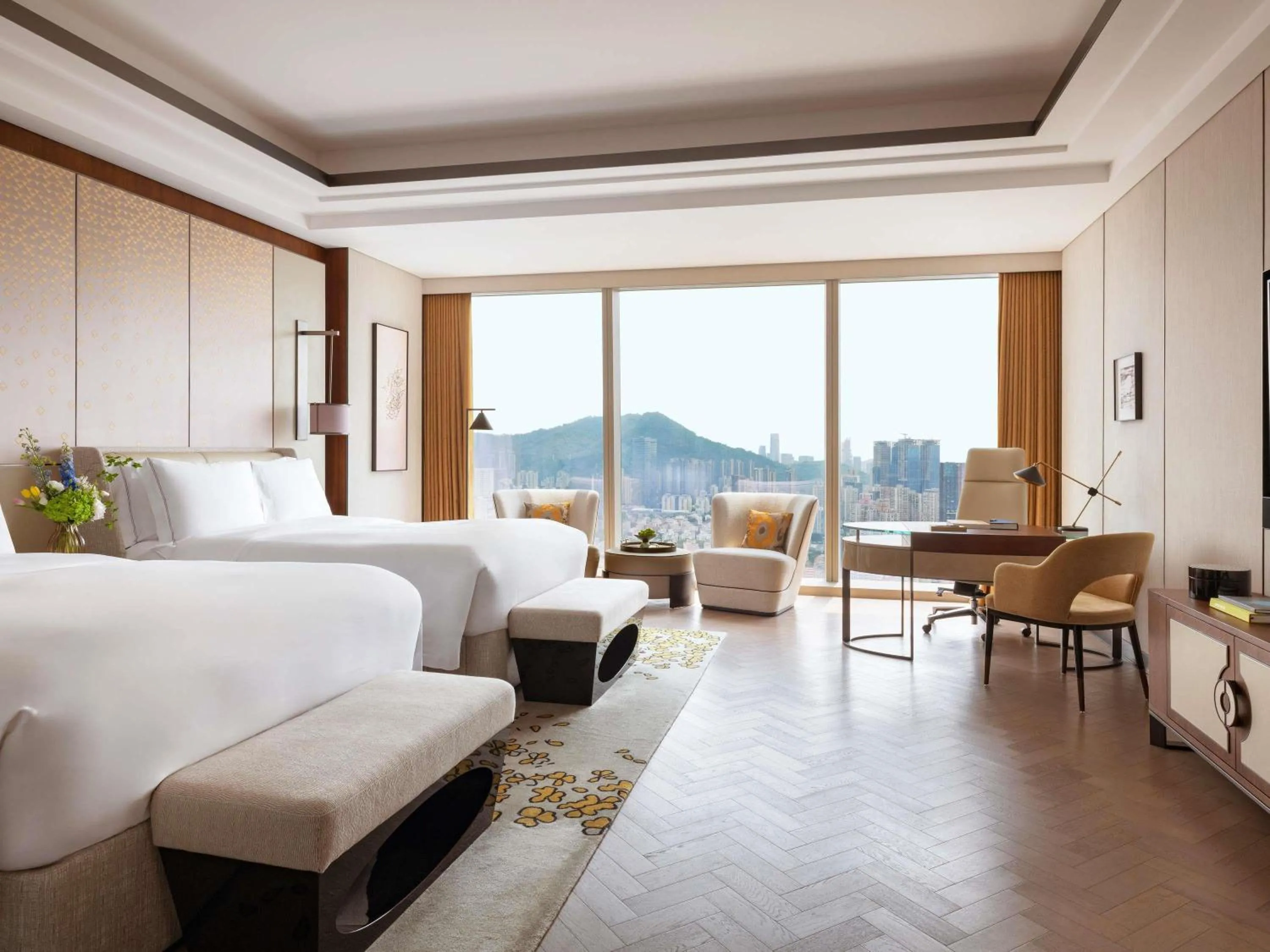 Bedroom, Bed in Raffles Shenzhen, Situated in the heart of One Shenzhen Bay, Book Now to Enjoy Free Minibar and Happy Hour Privileges at Long Bar on 71F