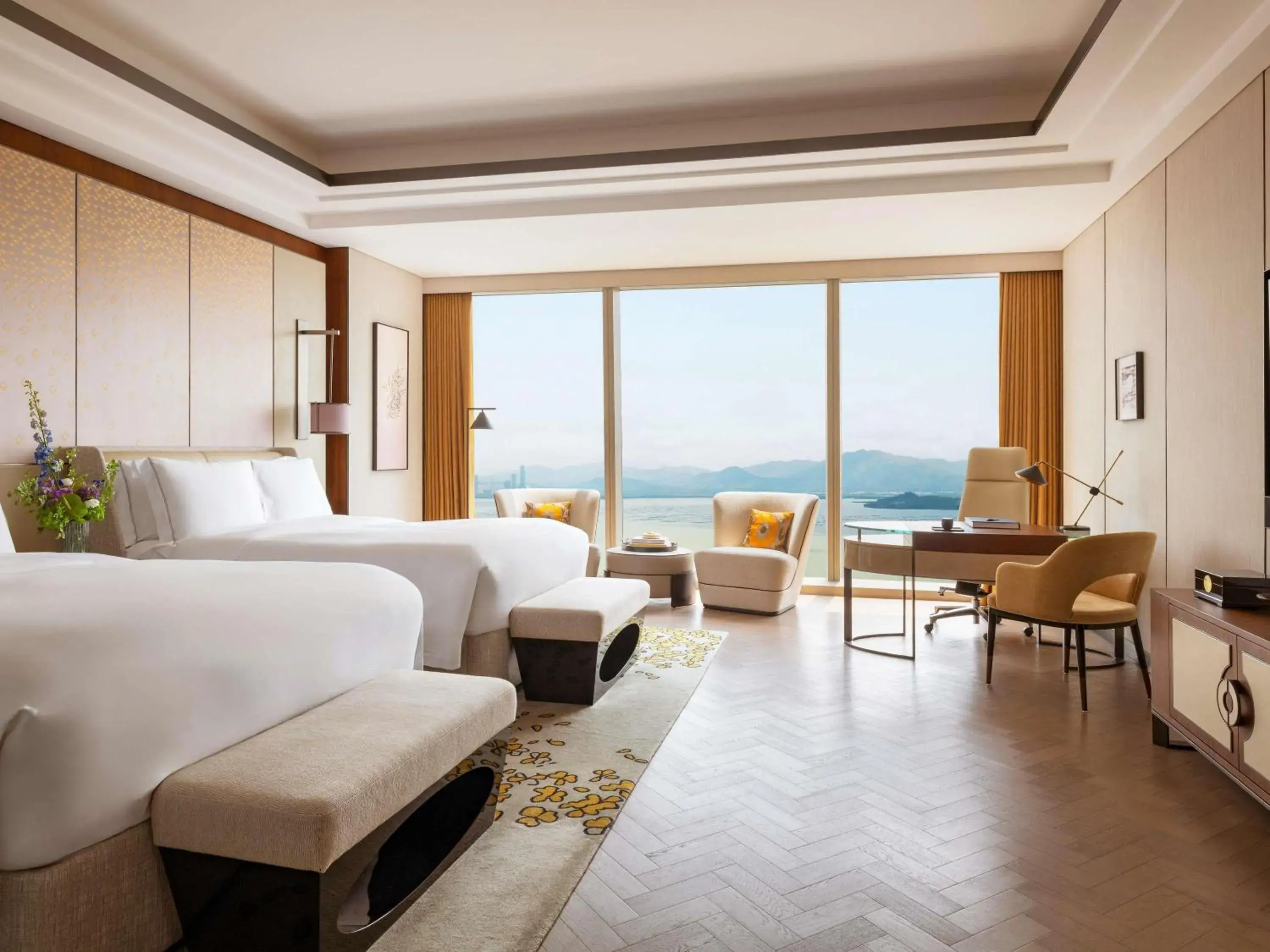 Bedroom, Bed in Raffles Shenzhen, Situated in the heart of One Shenzhen Bay, Book Now to Enjoy Free Minibar and Happy Hour Privileges at Long Bar on 71F Bedroom, Bed in Raffles Shenzhen, Situated in the heart of One Shenzhen Bay, Book Now to Enjoy Free Minibar and Happy Hour Privileges at Long Bar on 71F