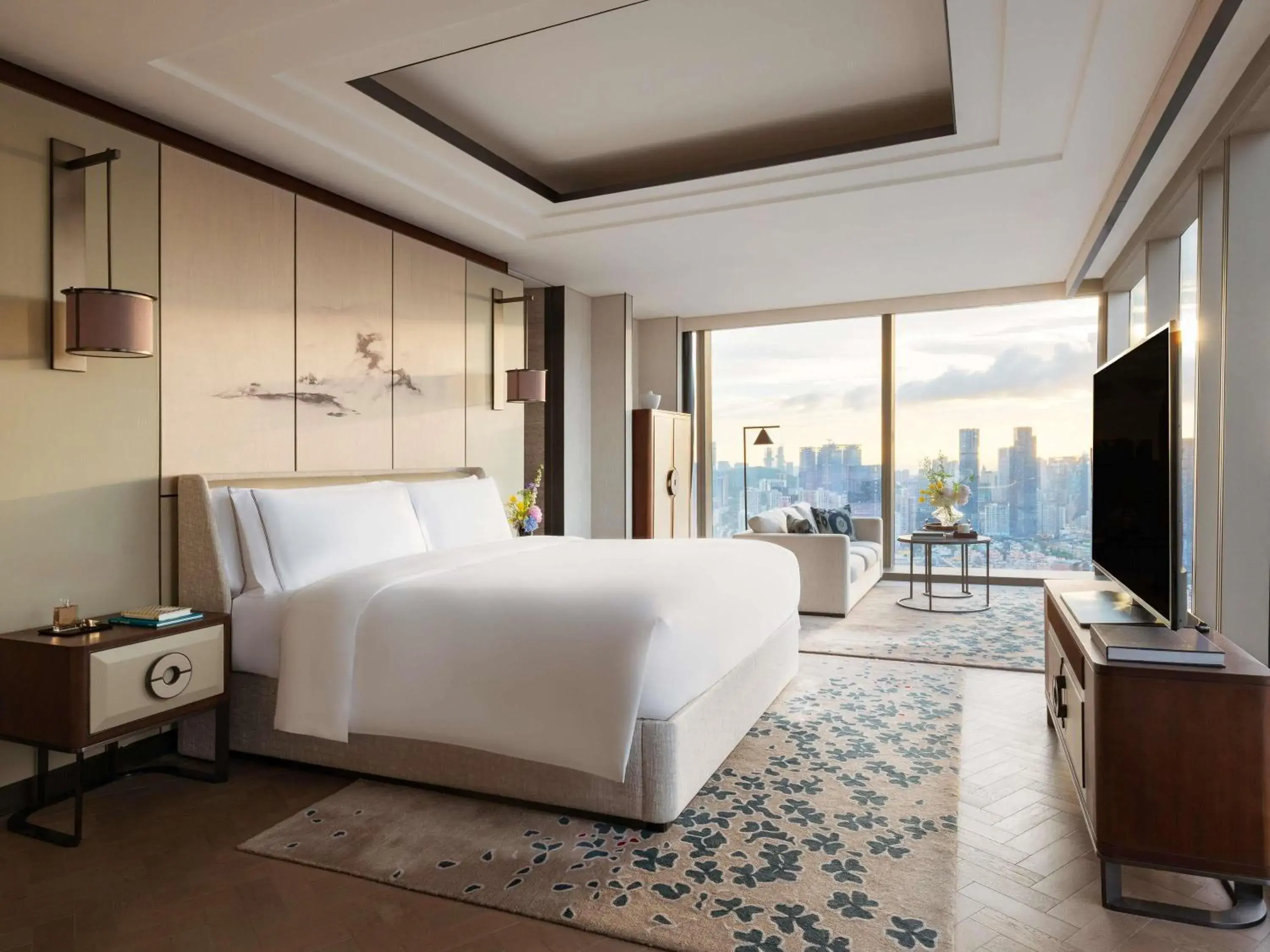 Bedroom, Bed in Raffles Shenzhen, Situated in the heart of One Shenzhen Bay, Book Now to Enjoy Free Minibar and Happy Hour Privileges at Long Bar on 71F Bedroom, Bed in Raffles Shenzhen, Situated in the heart of One Shenzhen Bay, Book Now to Enjoy Free Minibar and Happy Hour Privileges at Long Bar on 71F