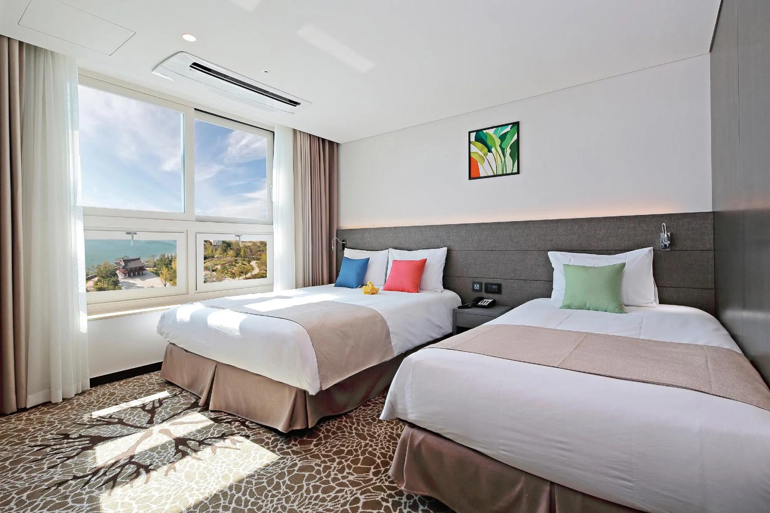 Bed in Airsky Hotel Incheon