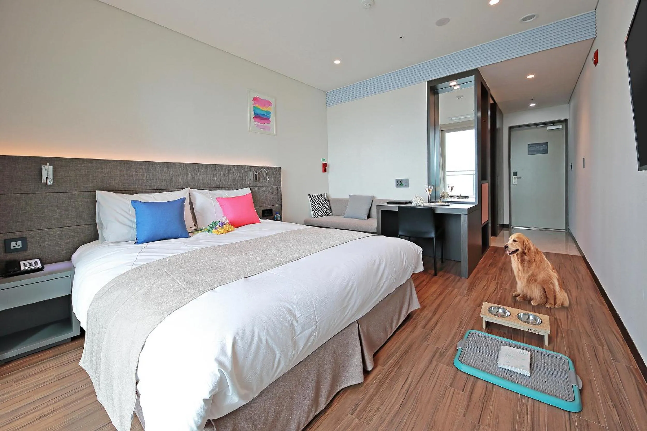 Bed in Airsky Hotel Incheon