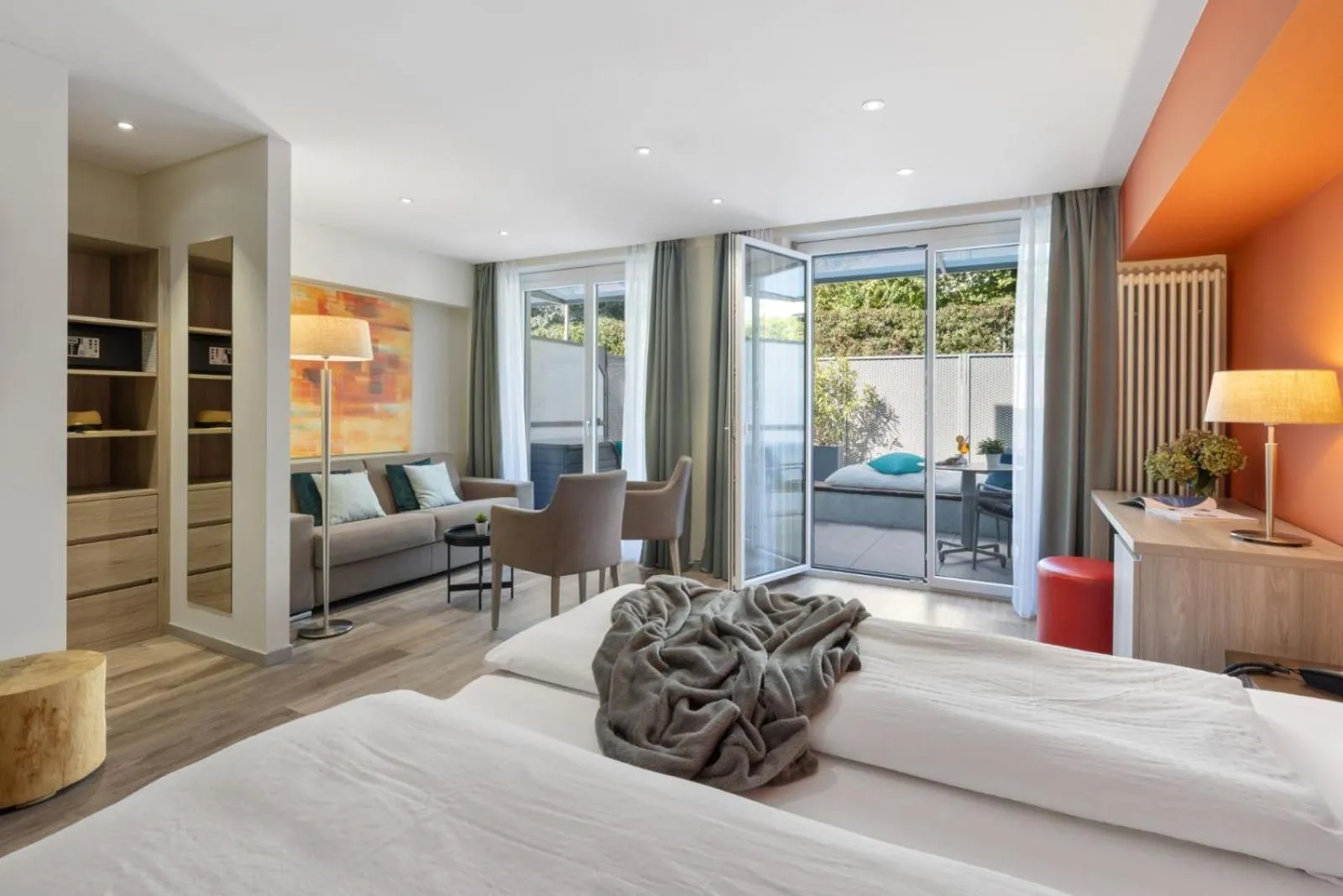 Bedroom, Bed in Ascona Lodge, Pool & Garden Retreat