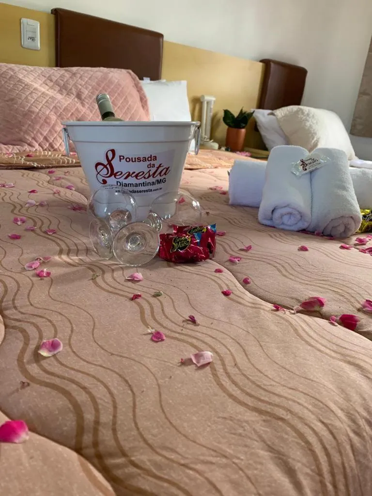 Bed in Pousada da Seresta