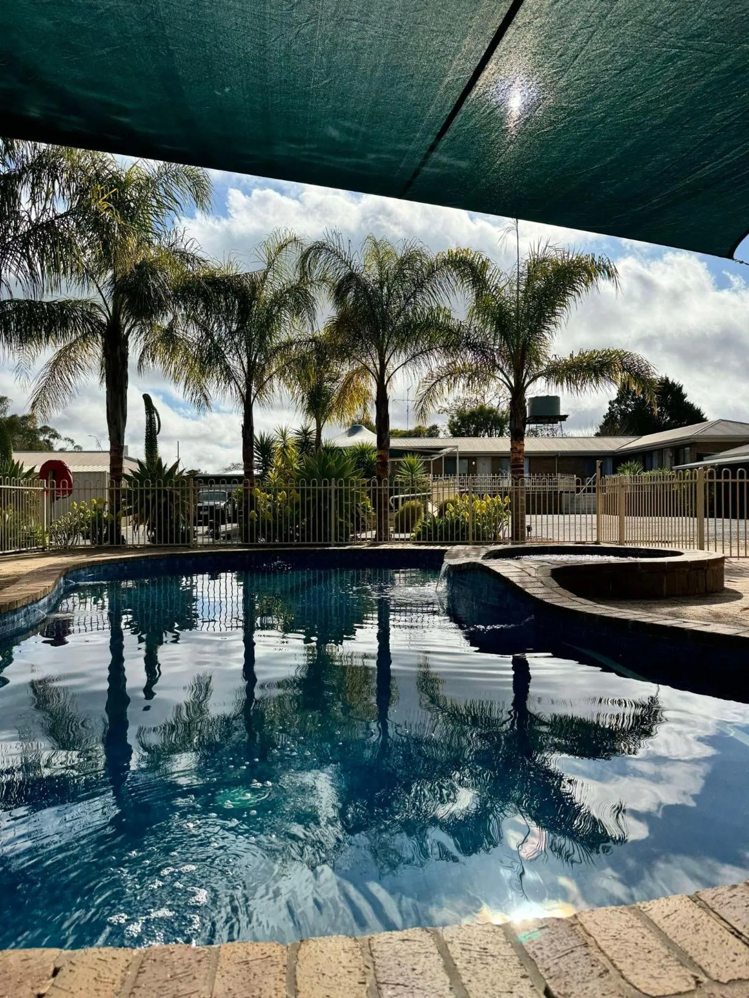 Pool view in Tooleybuc Motel