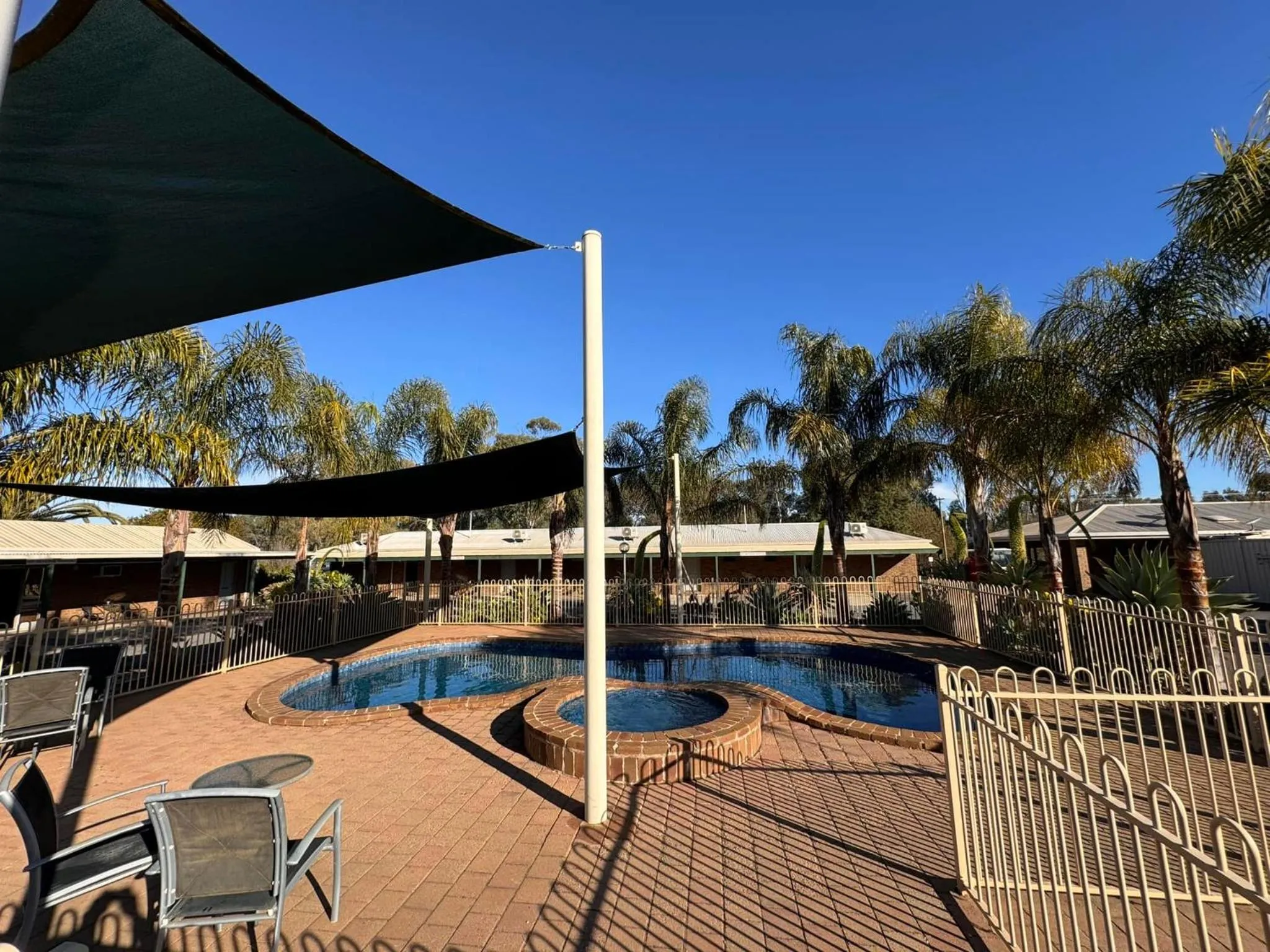 Pool view in Tooleybuc Motel