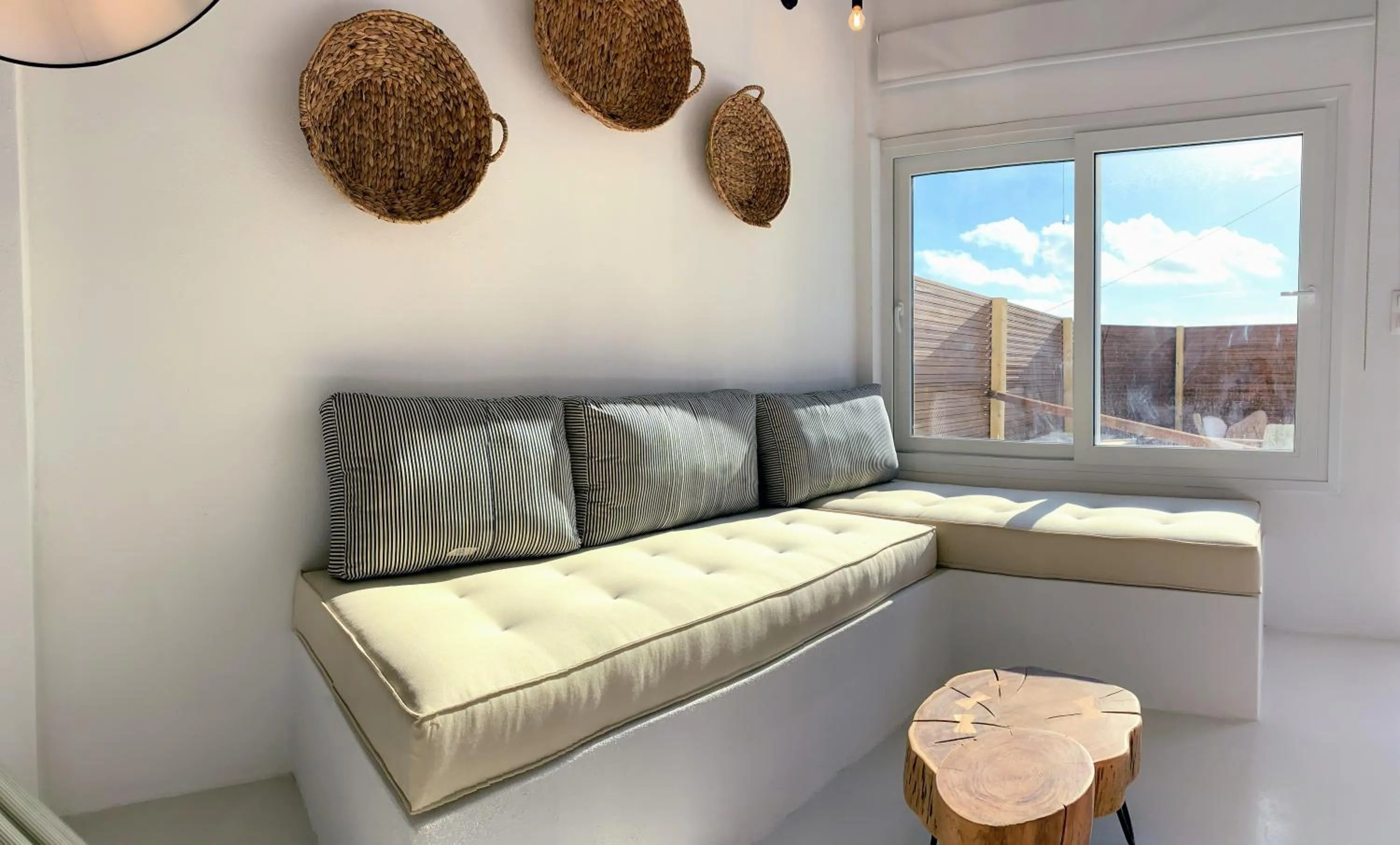 Seating area in Mesanto Luxury Suites