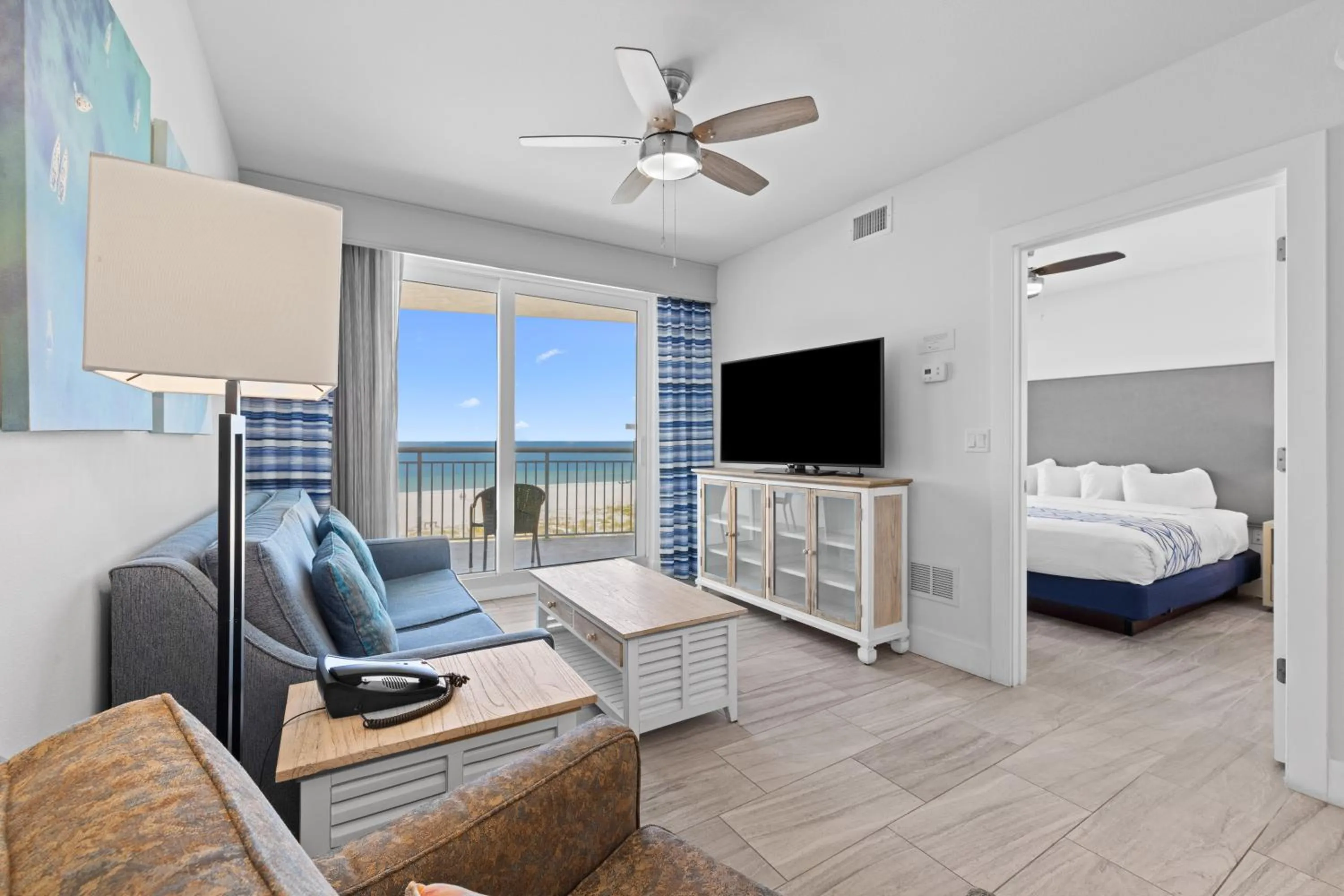 Living room, Bed in Provident Oceana Beachfront Suites