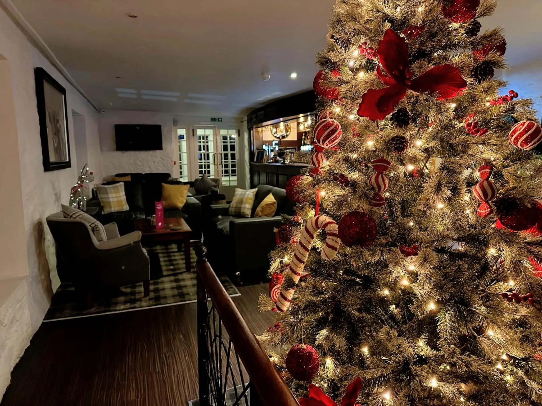 Communal lounge/ TV room in The Mill House Hotel