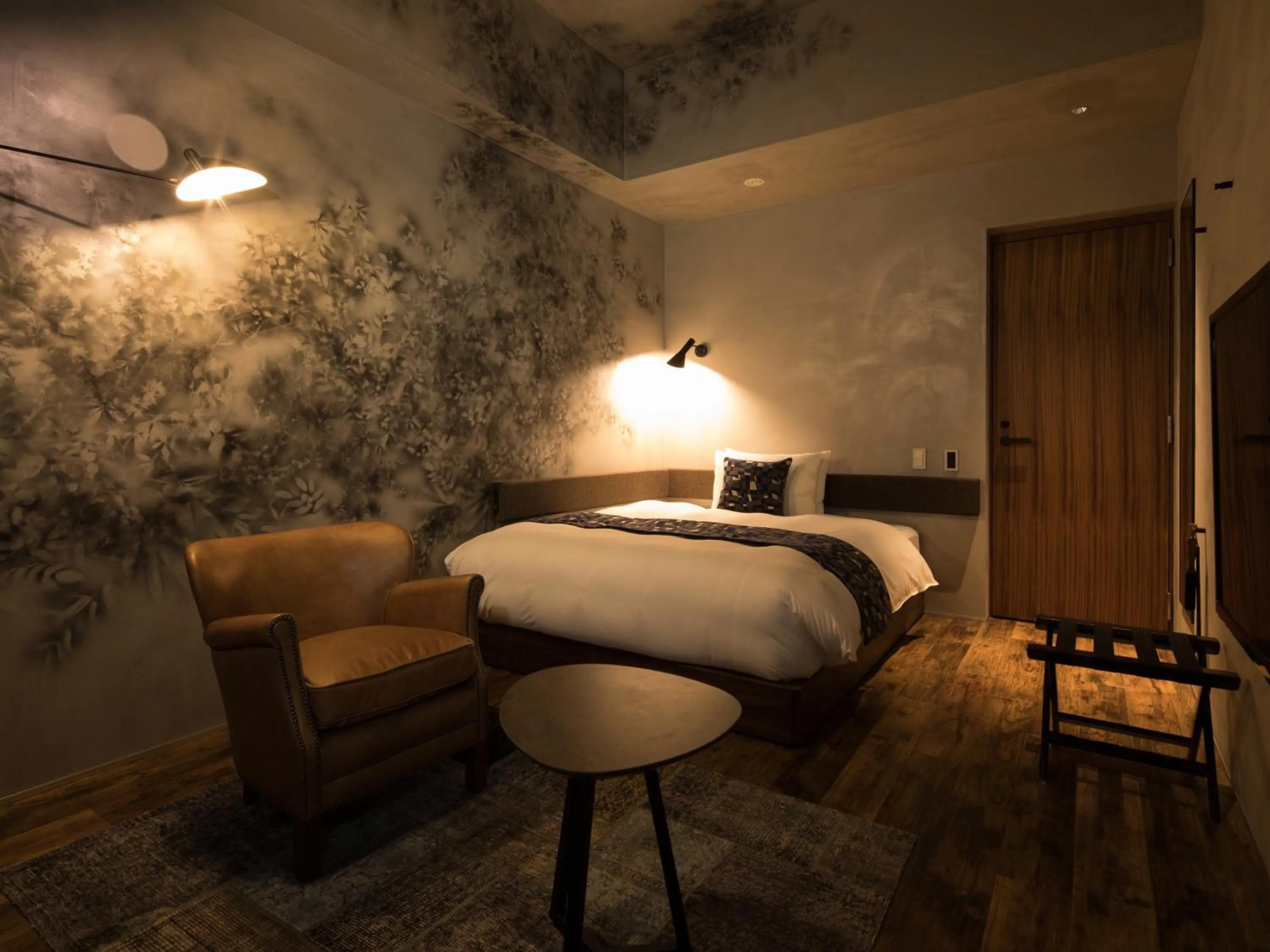 Bed in barhotel Hakone Kazan