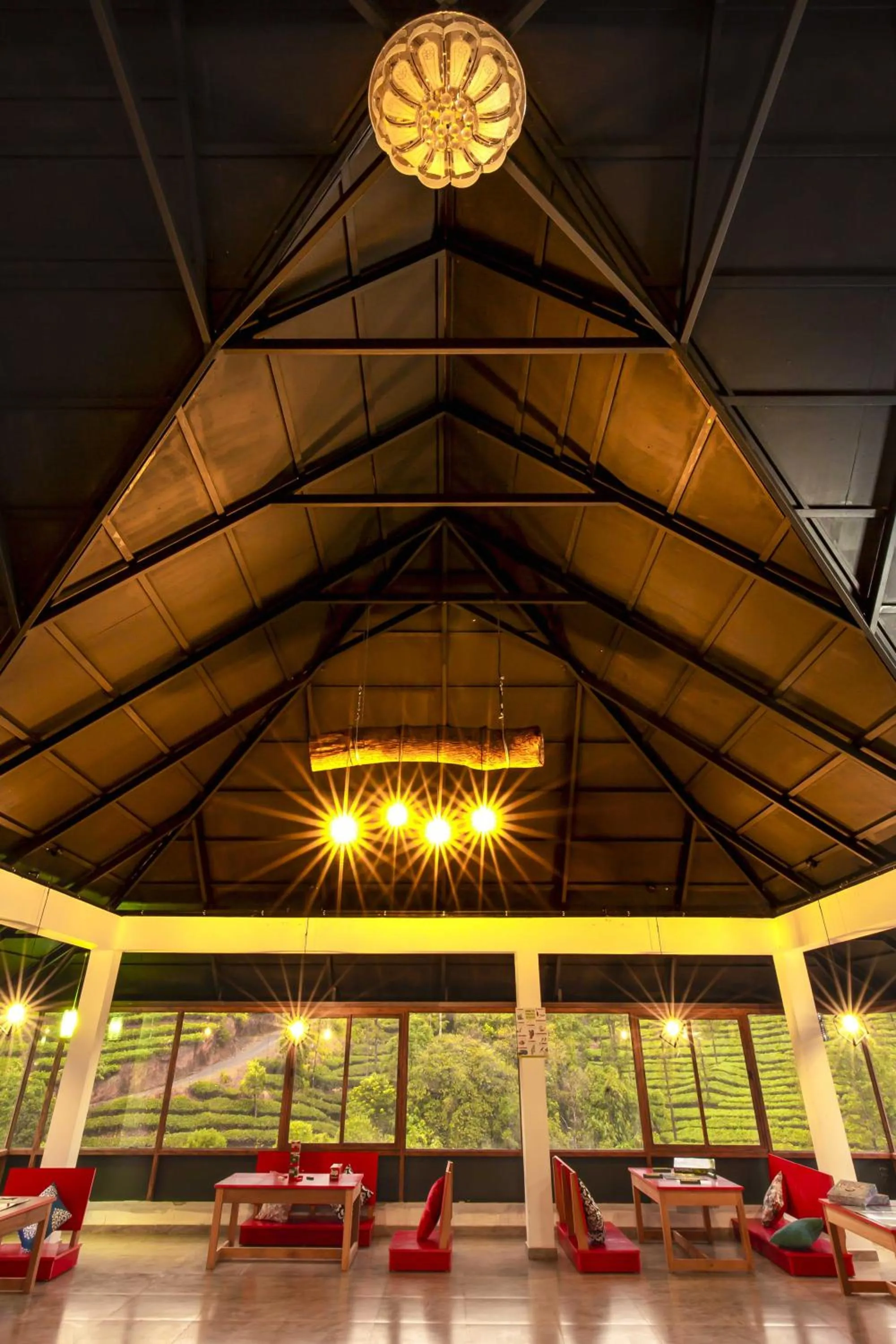 Seating area in Zostel Vagamon