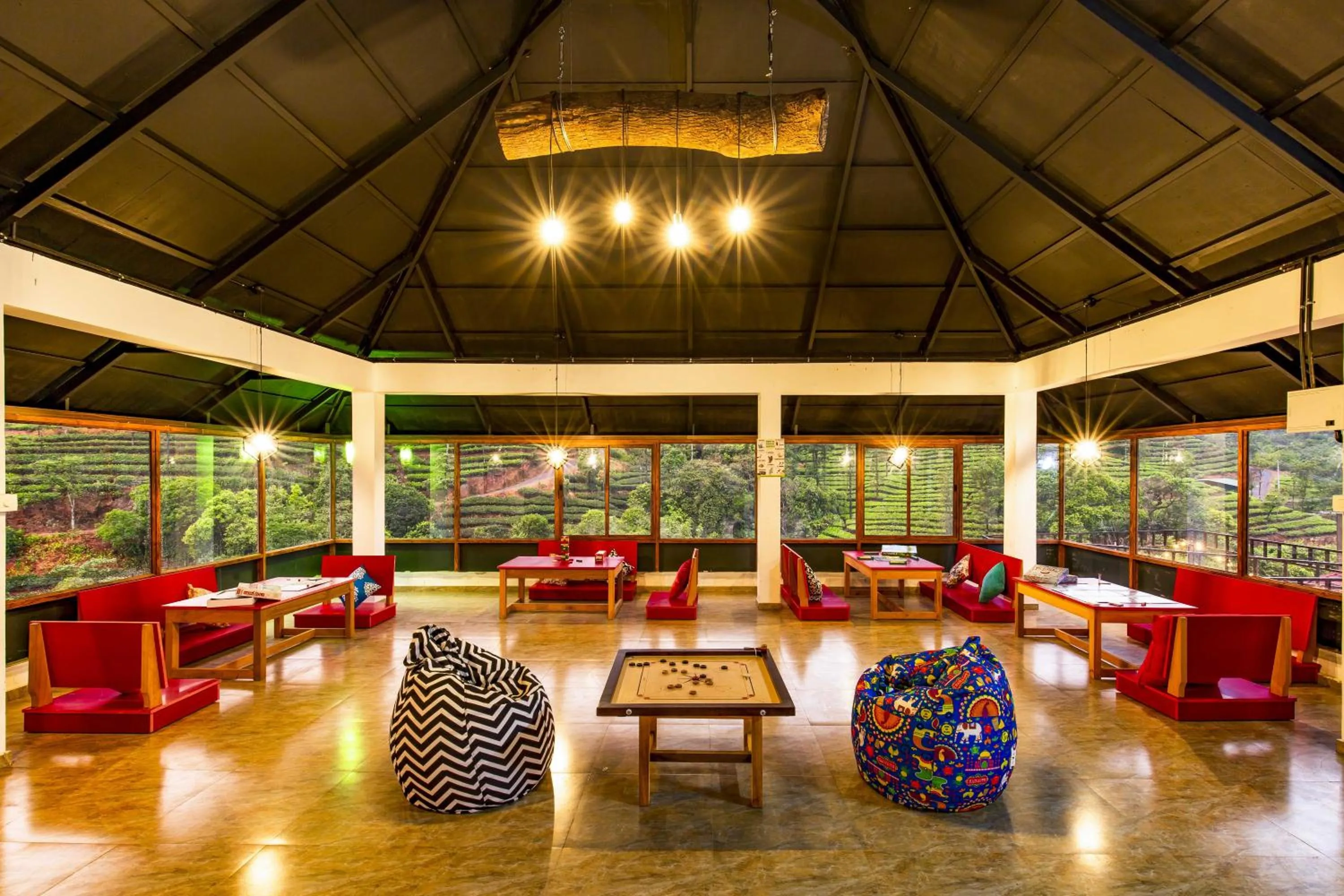 Living room in Zostel Vagamon