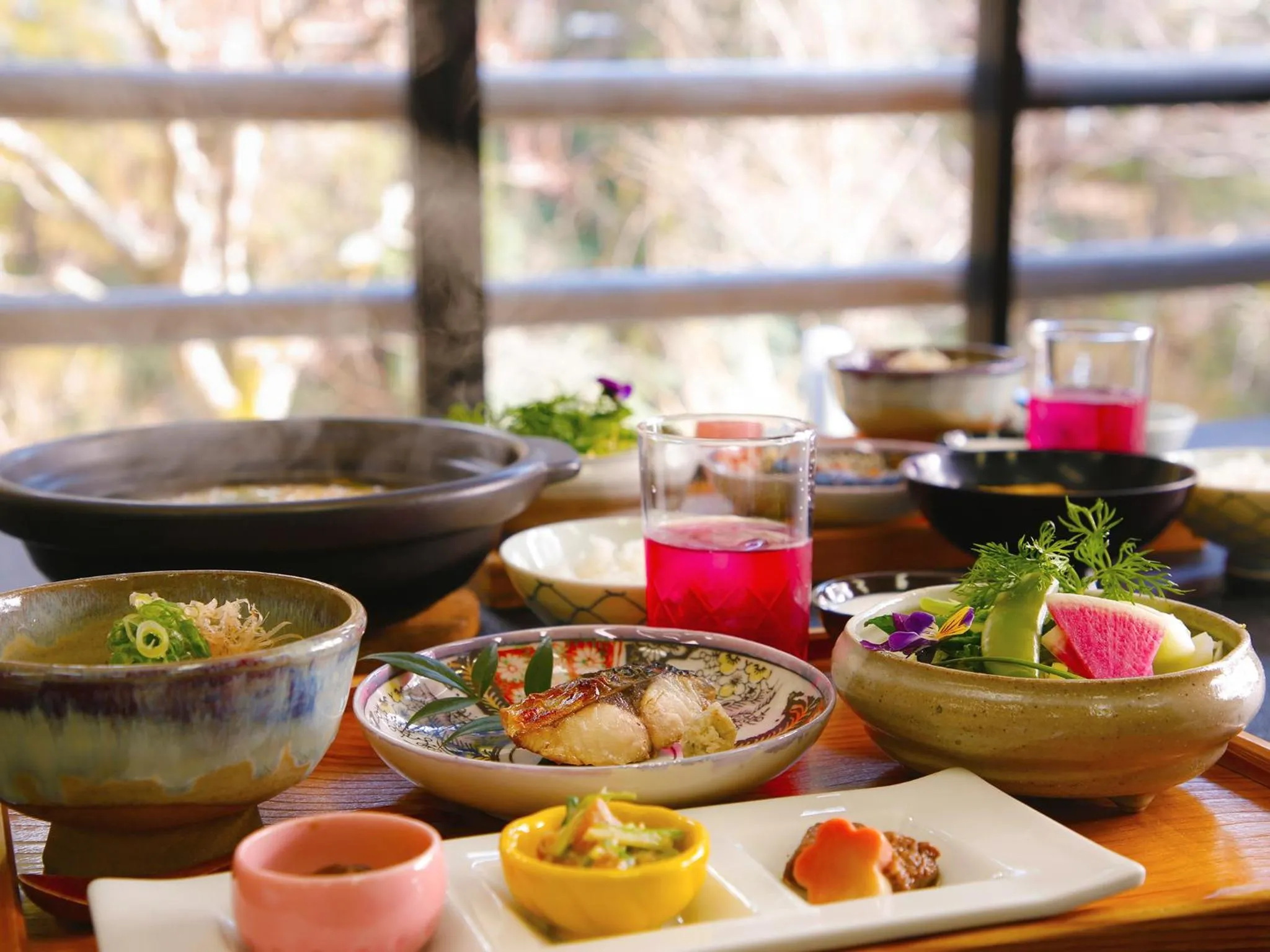 Asian breakfast in Ryokan Chinsen-Rou