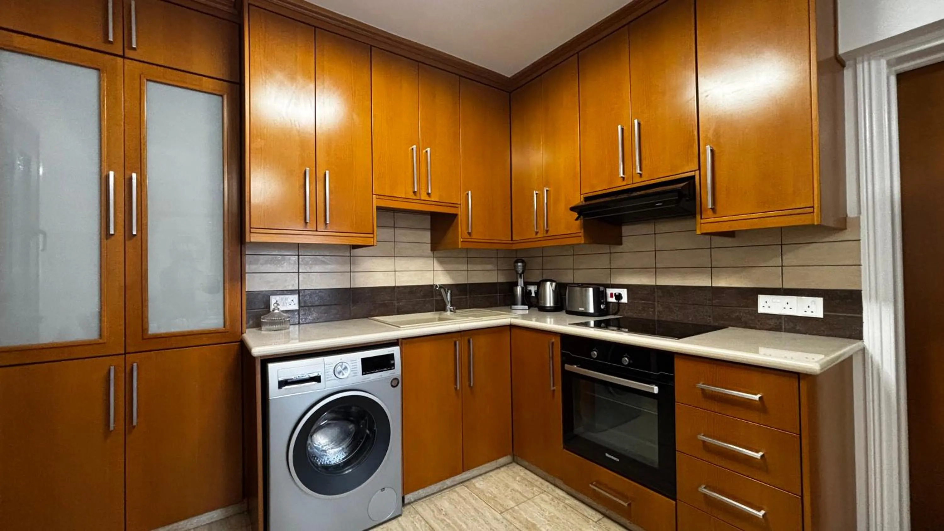 Kitchen or kitchenette in Philippou Beach Villas & Apartments