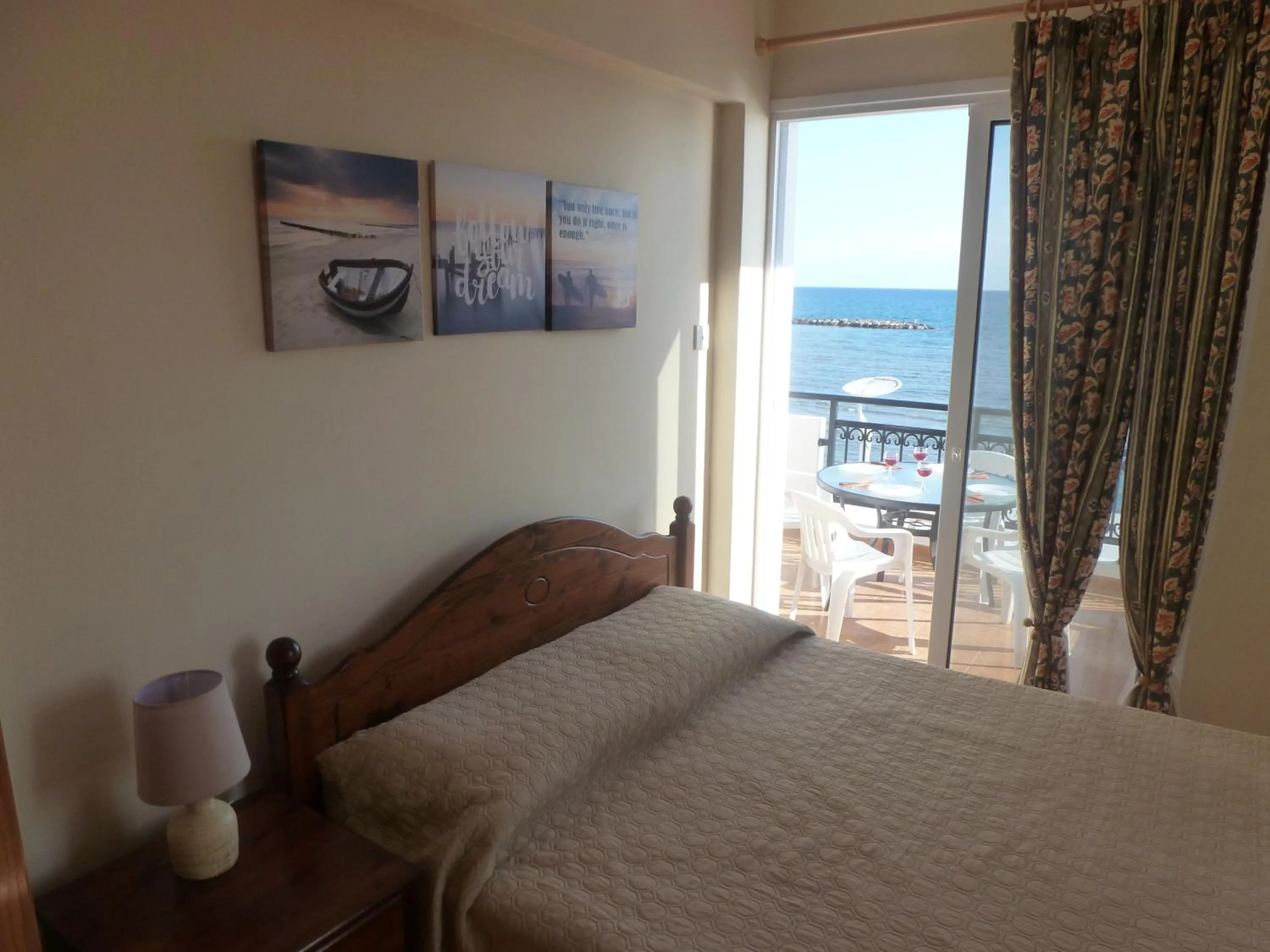Bed in Philippou Beach Villas & Apartments