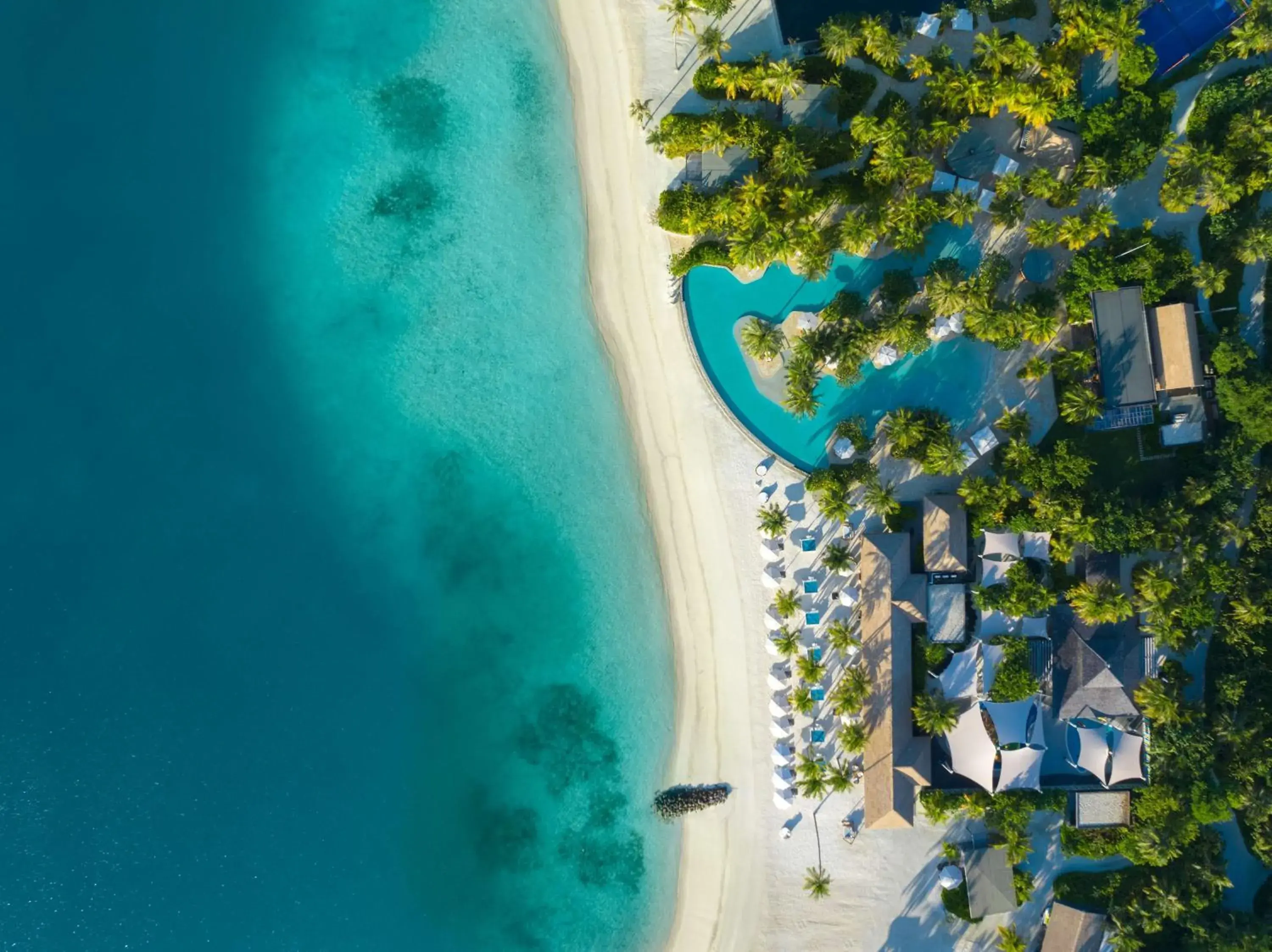 Pool view in Waldorf Astoria Maldives Ithaafushi Pool view in Waldorf Astoria Maldives Ithaafushi