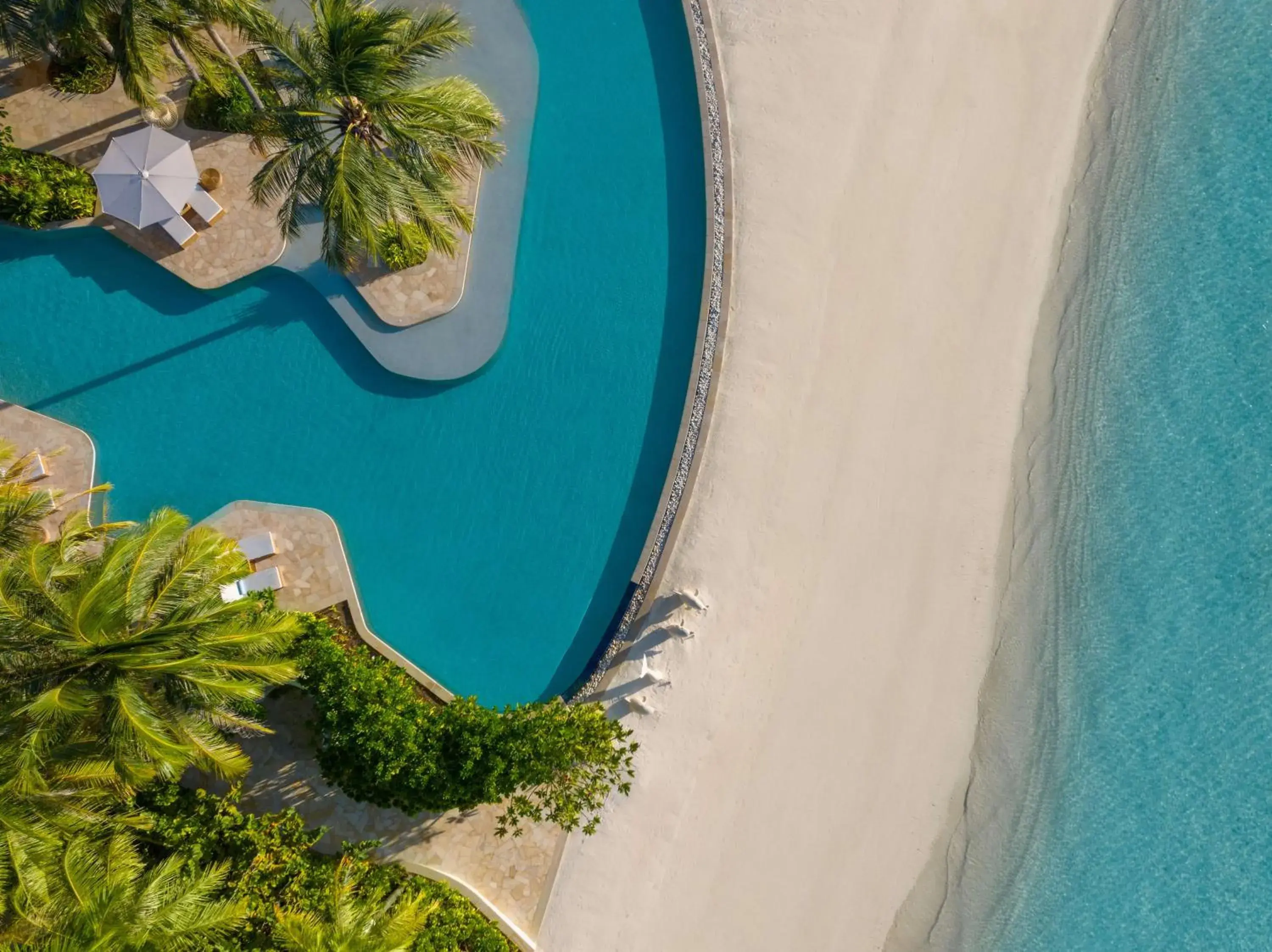 Pool view in Waldorf Astoria Maldives Ithaafushi Pool view in Waldorf Astoria Maldives Ithaafushi