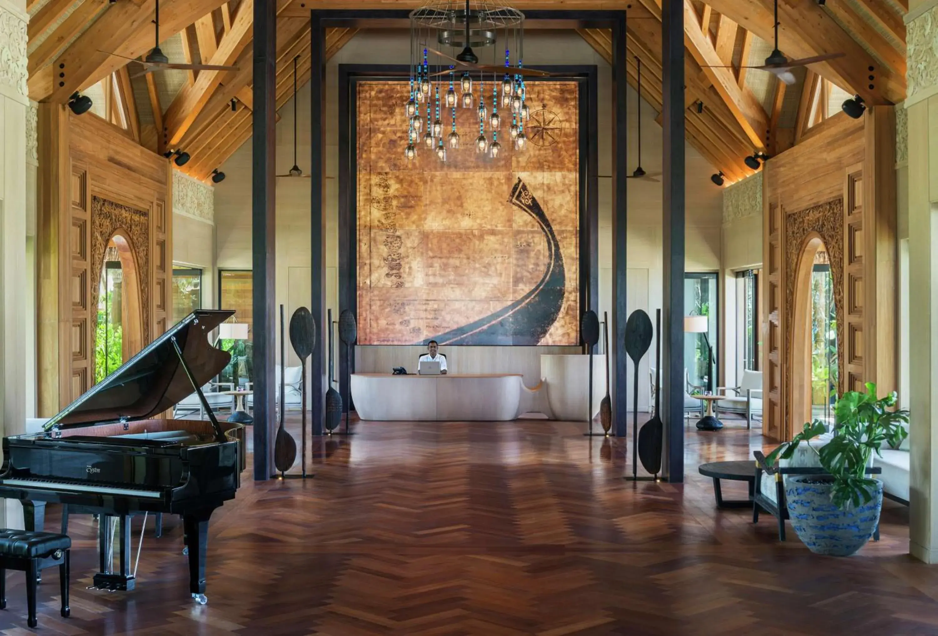 Lobby or reception in Waldorf Astoria Maldives Ithaafushi Lobby or reception in Waldorf Astoria Maldives Ithaafushi