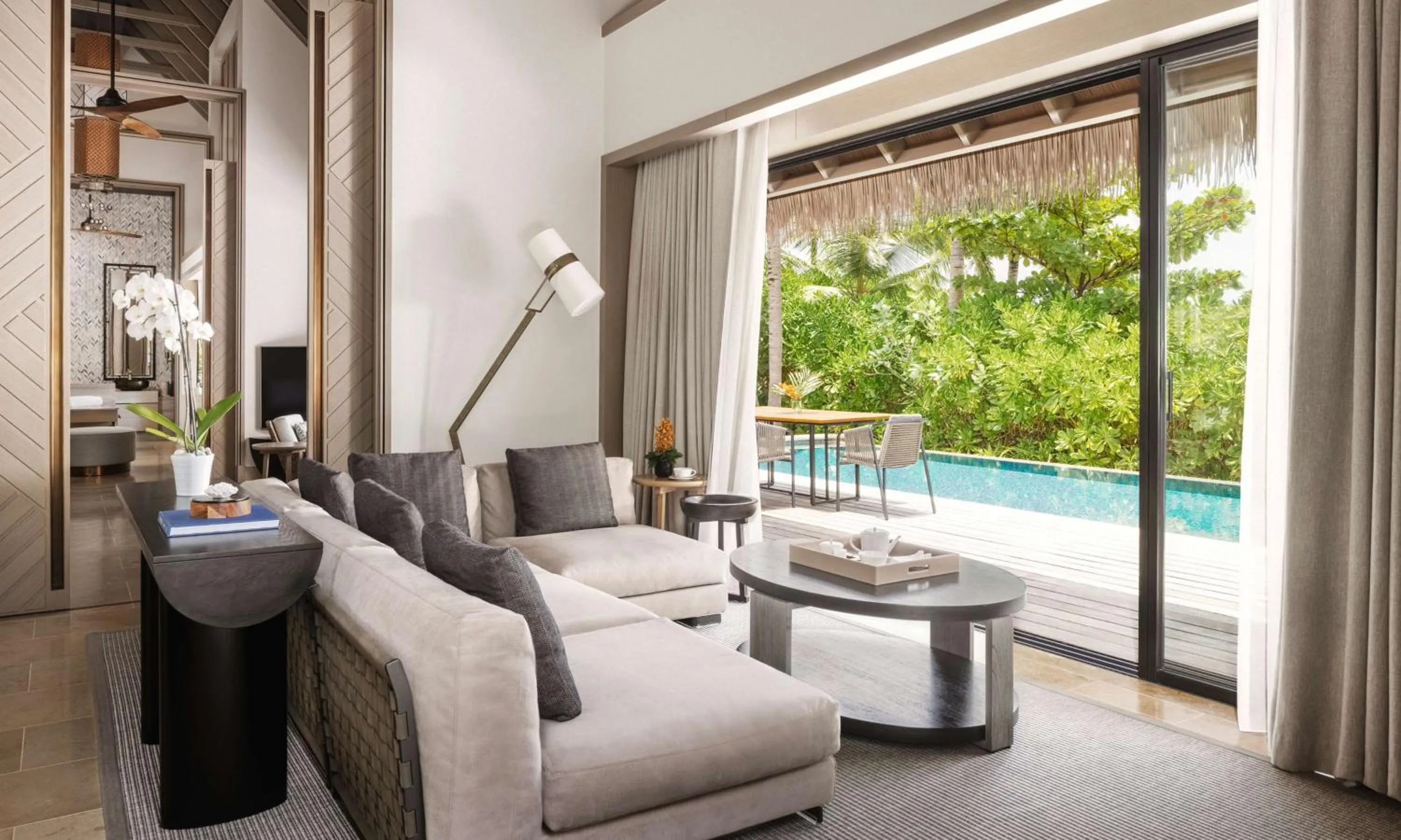 Living room in Waldorf Astoria Maldives Ithaafushi