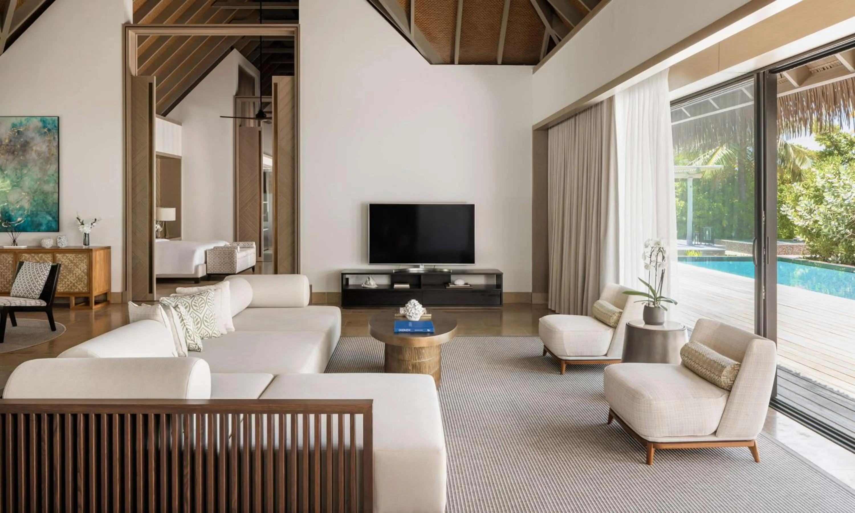 Living room in Waldorf Astoria Maldives Ithaafushi