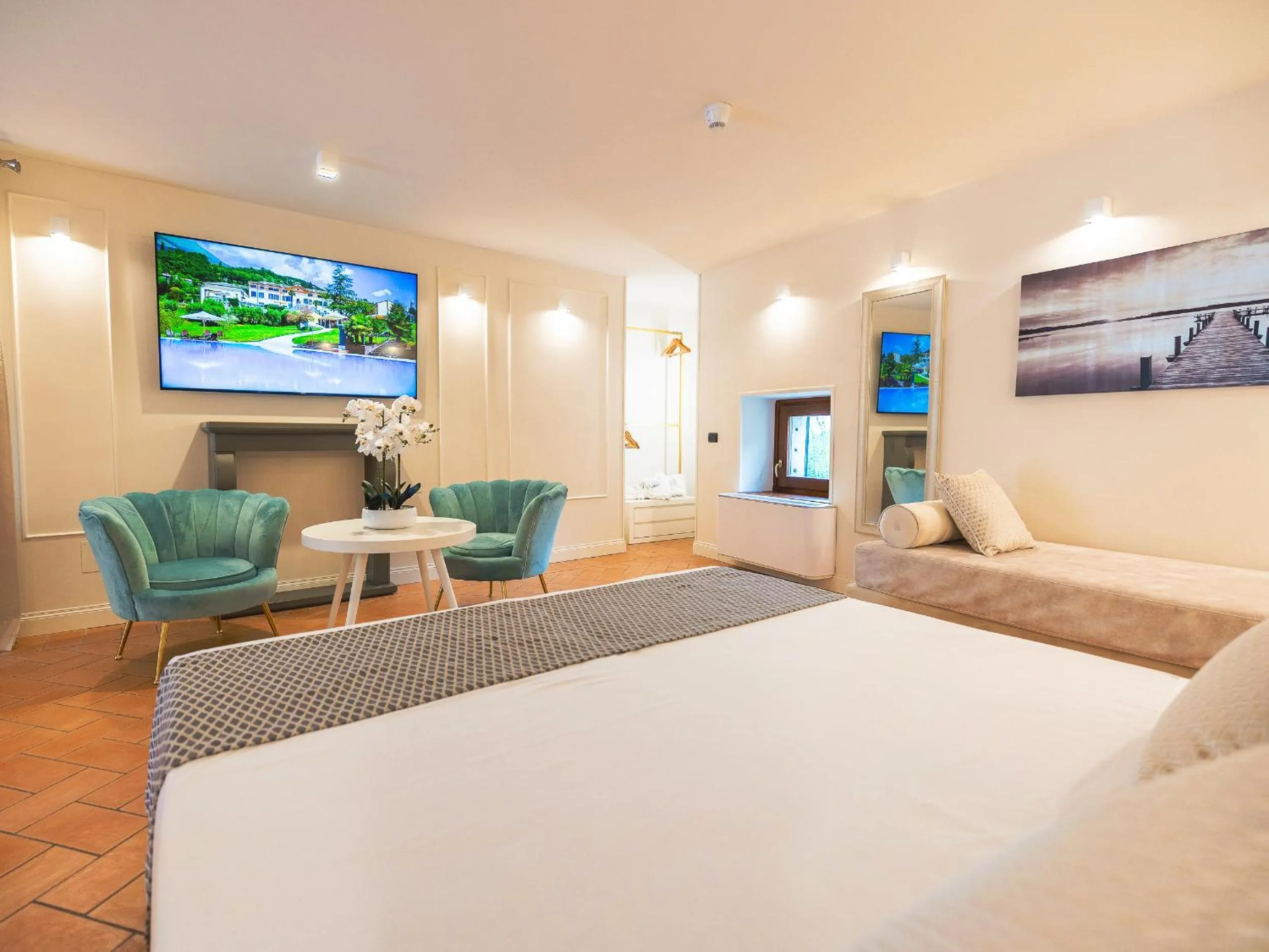 Bed in Hotel Villa Cariola