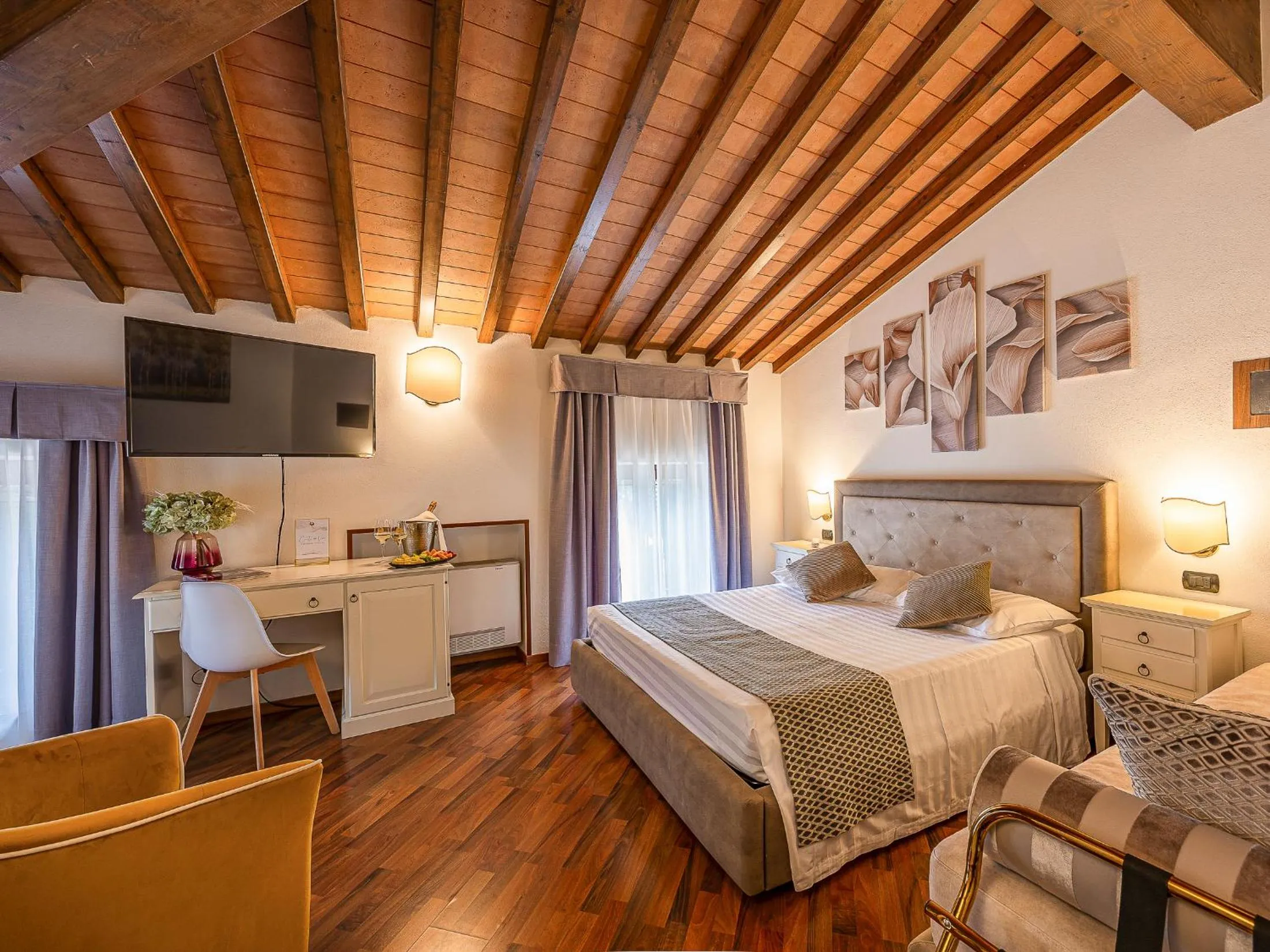 Bed in Hotel Villa Cariola