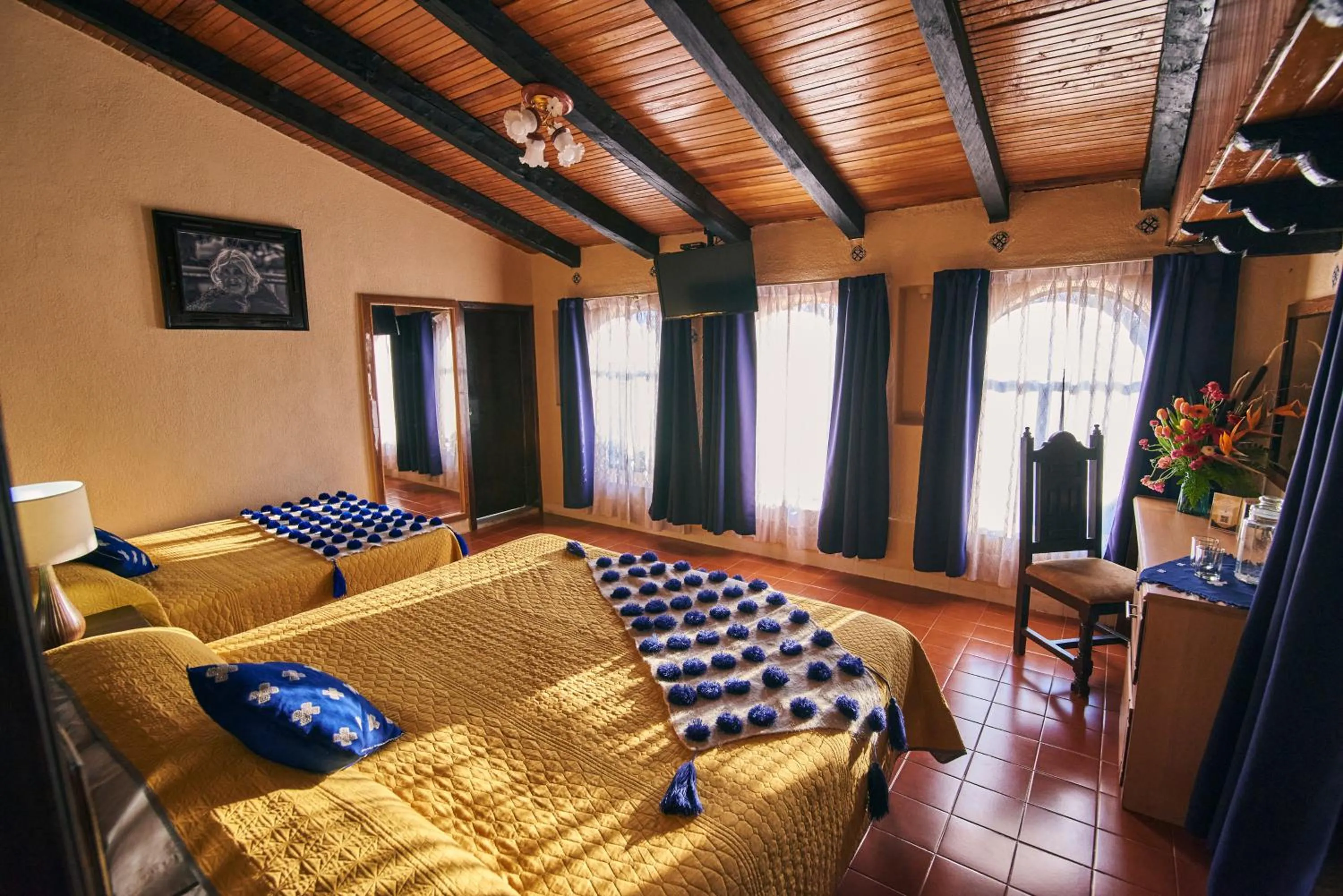 Bed in Hotel Palacio de Moctezuma