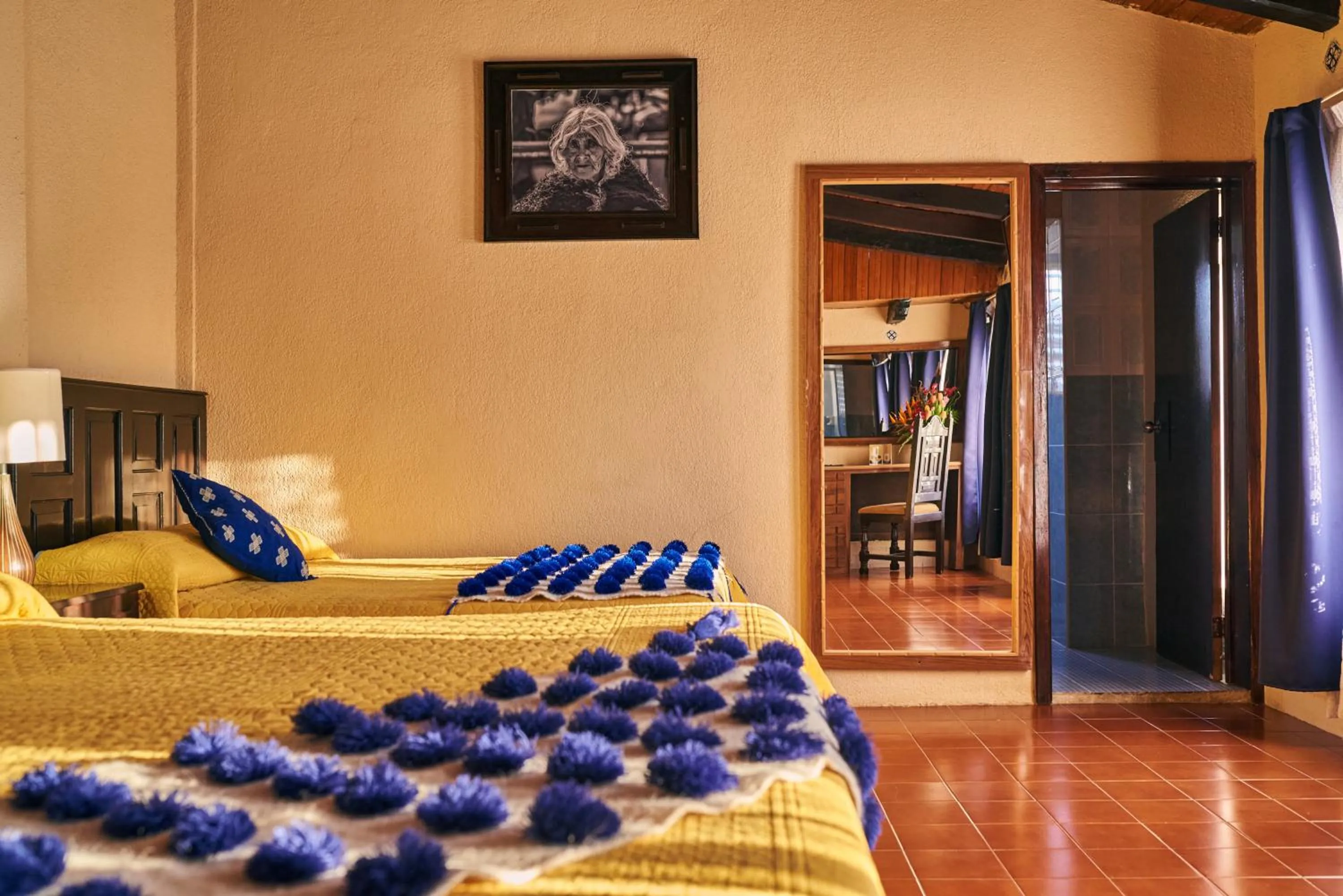 Bed in Hotel Palacio de Moctezuma