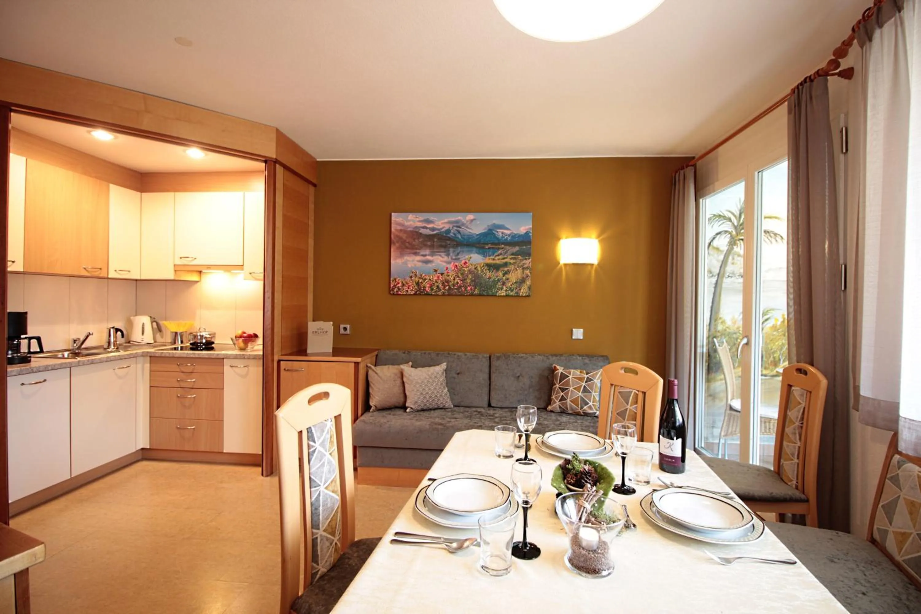 Kitchen or kitchenette in Appartement Hotel Erlhof Deluxe